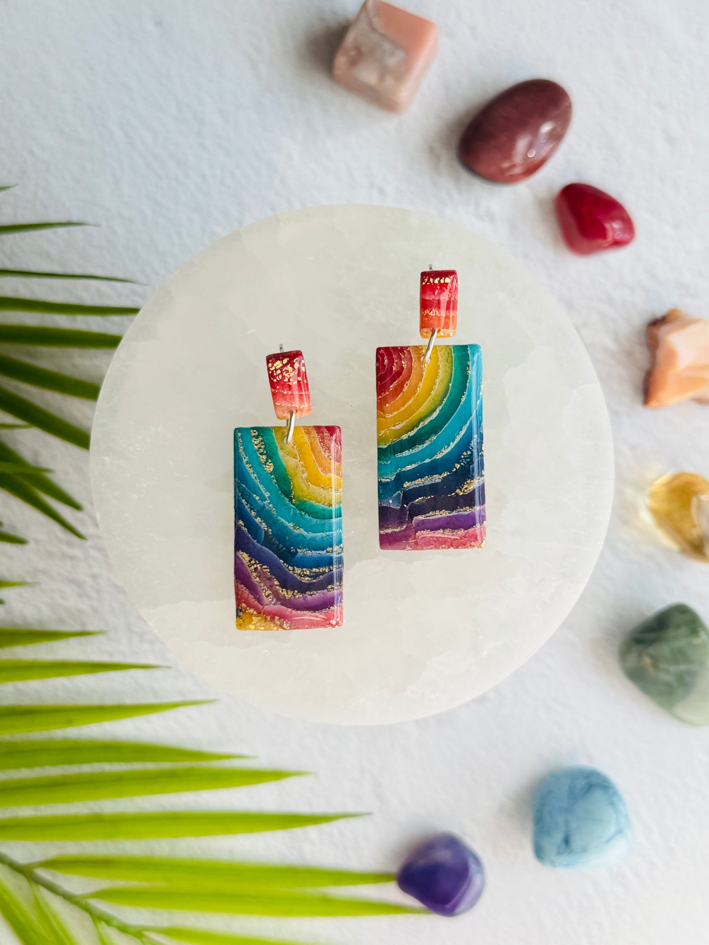 Rainbow Agate - Large Rectangle Duo