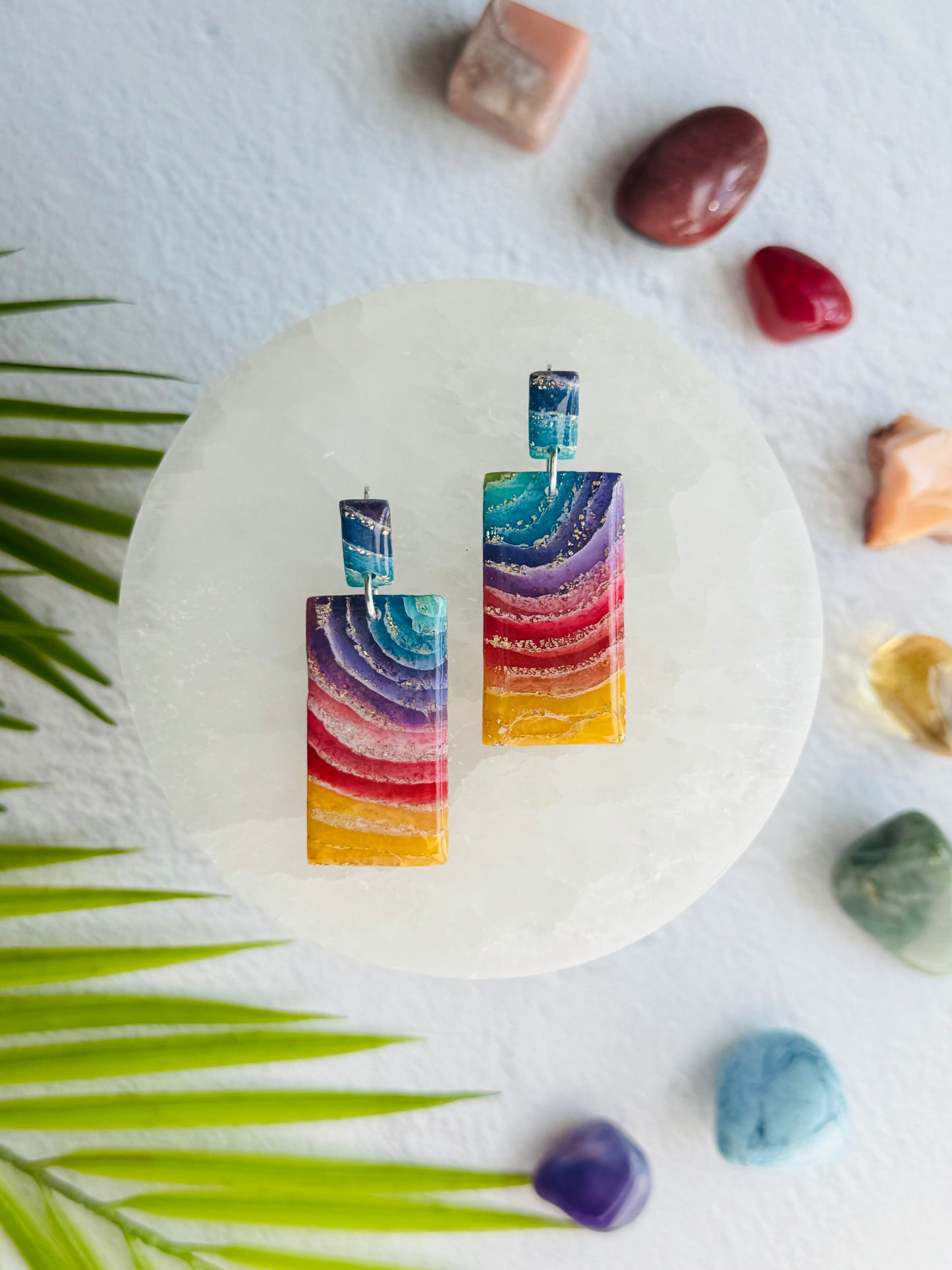 Rainbow Agate - Large Rectangle Duo