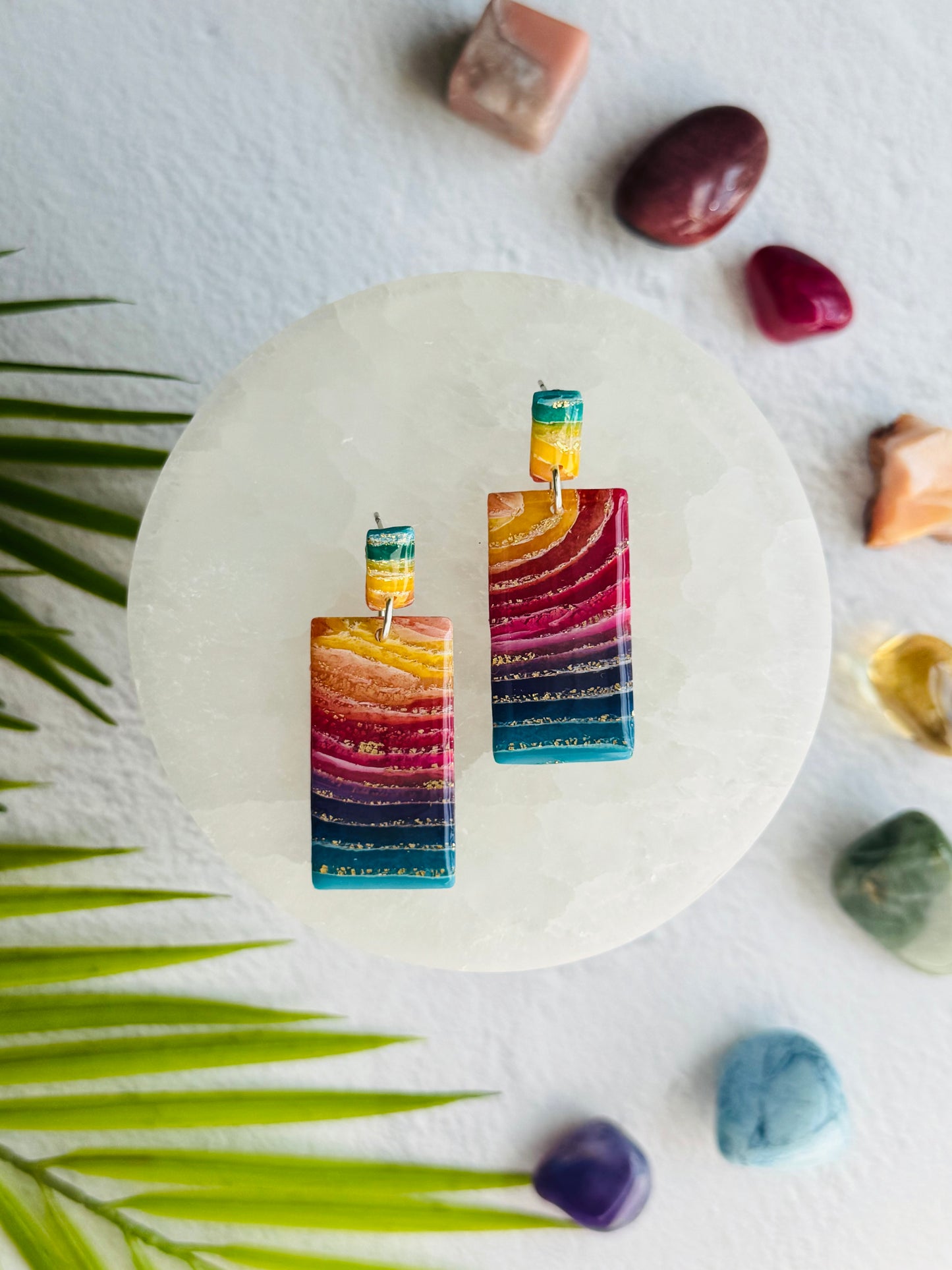 Rainbow Agate - Large Rectangle Duo