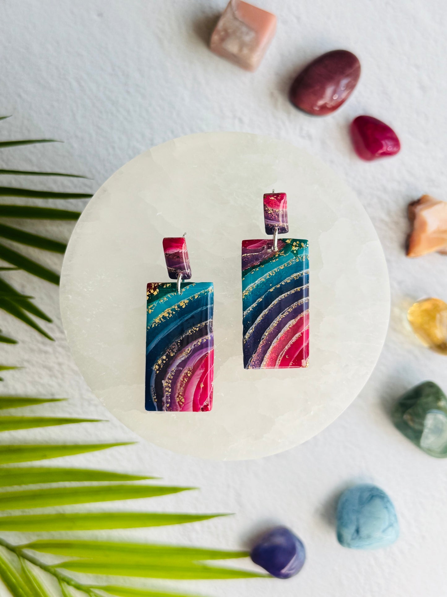 Rainbow Agate - Large Rectangle Duo