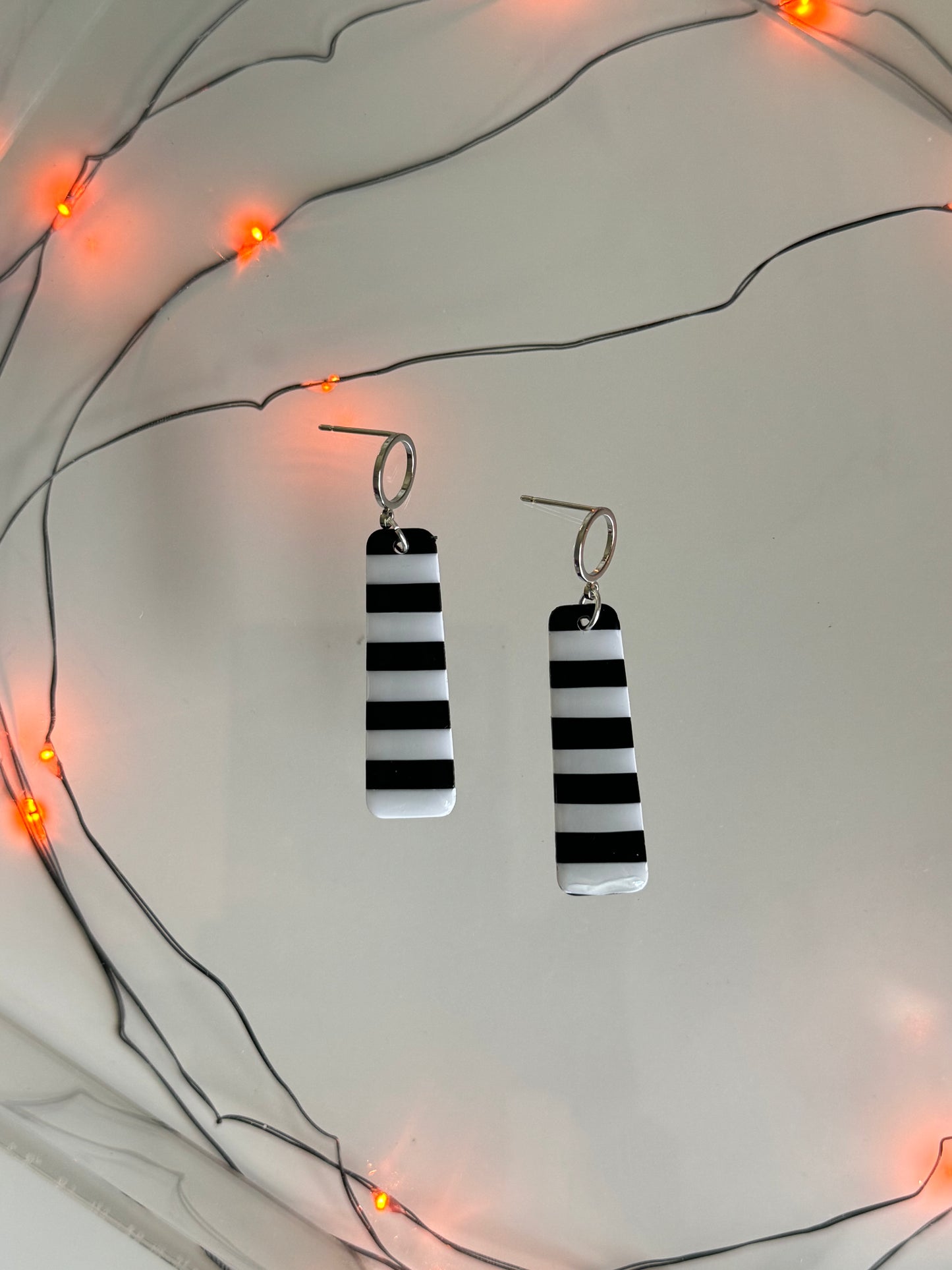 Beetlejuice - Striped Tapered Rectangle Earring