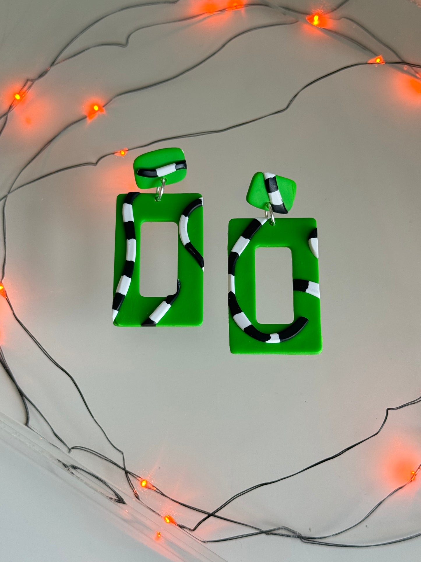 Beetlejuice - Lime Green Sandworm Donut Earring