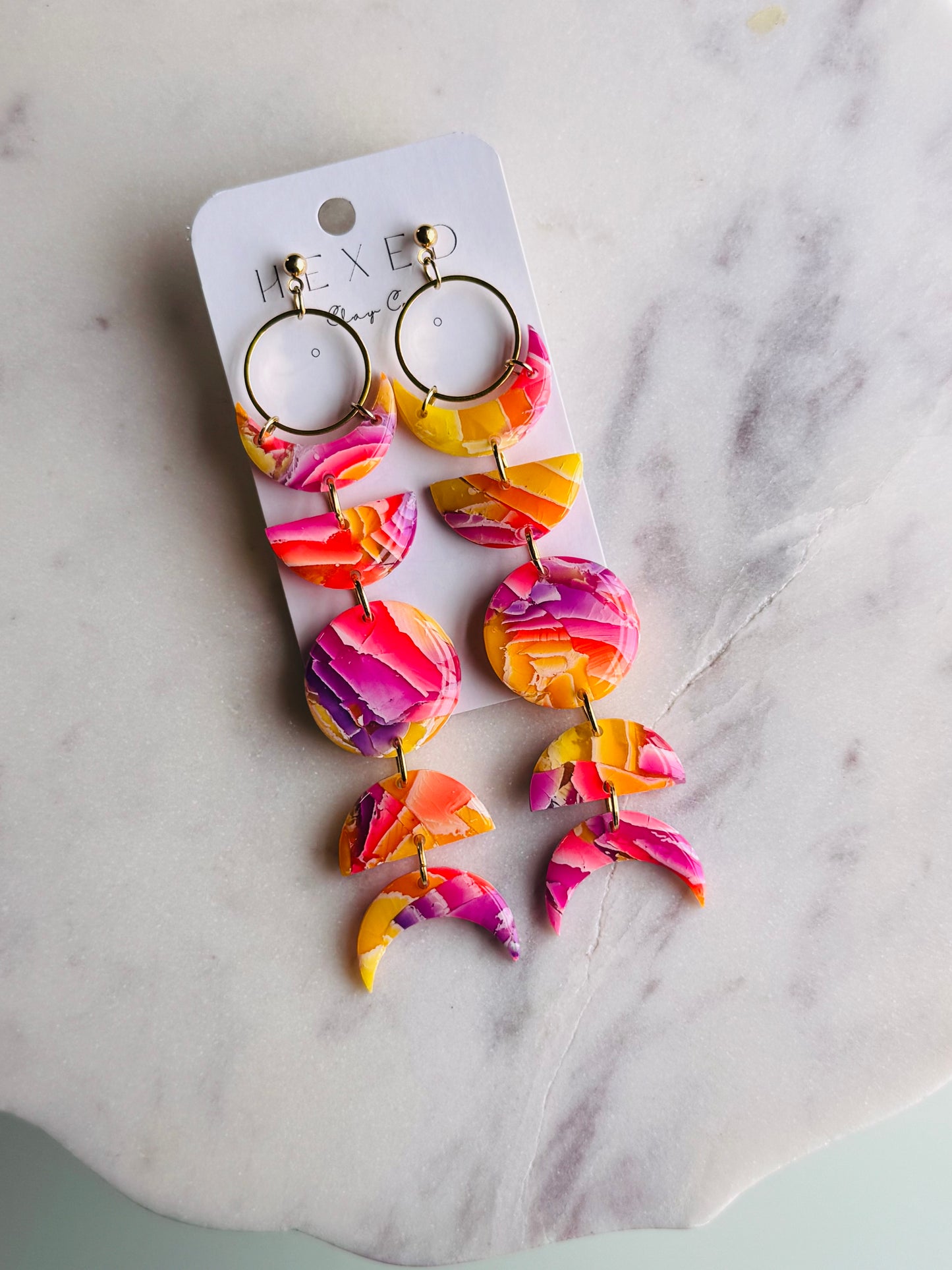 Summer Sunset Vibes - Moon Phase Earrings