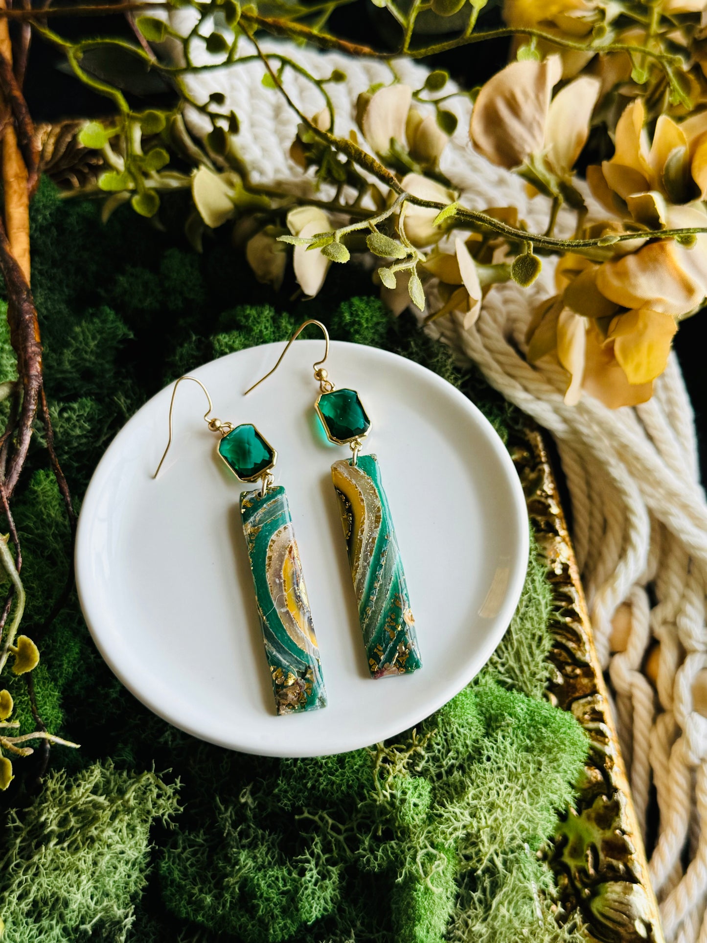 Earth Agate - Long Rectangle & Gem