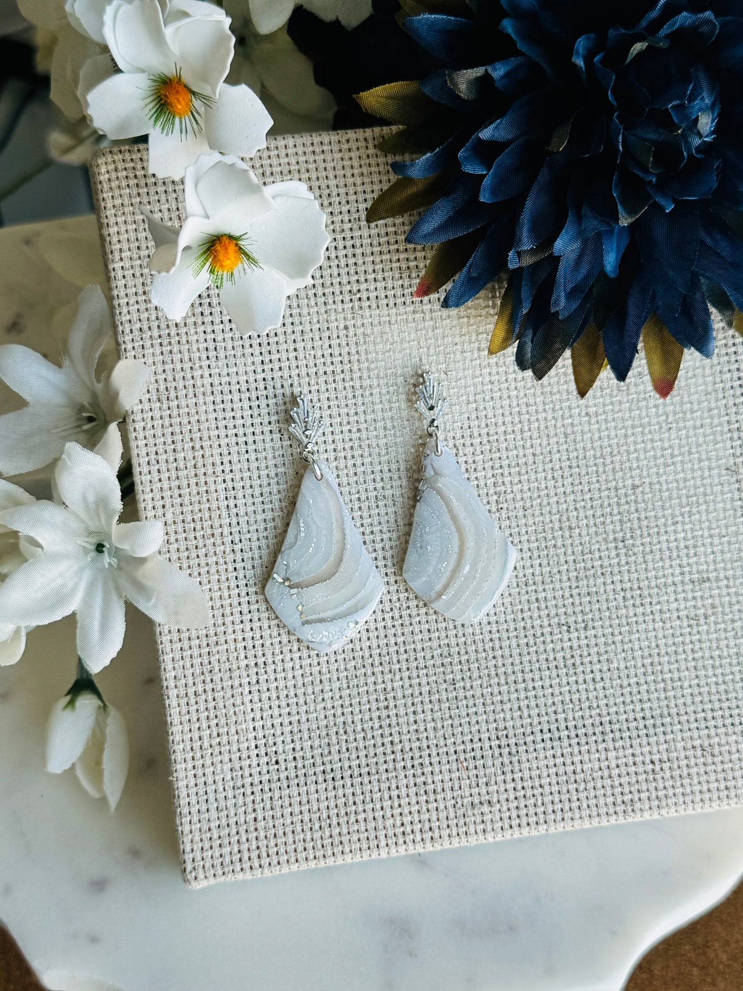 Ice Agate - Arrow Pebble on Crystal Post