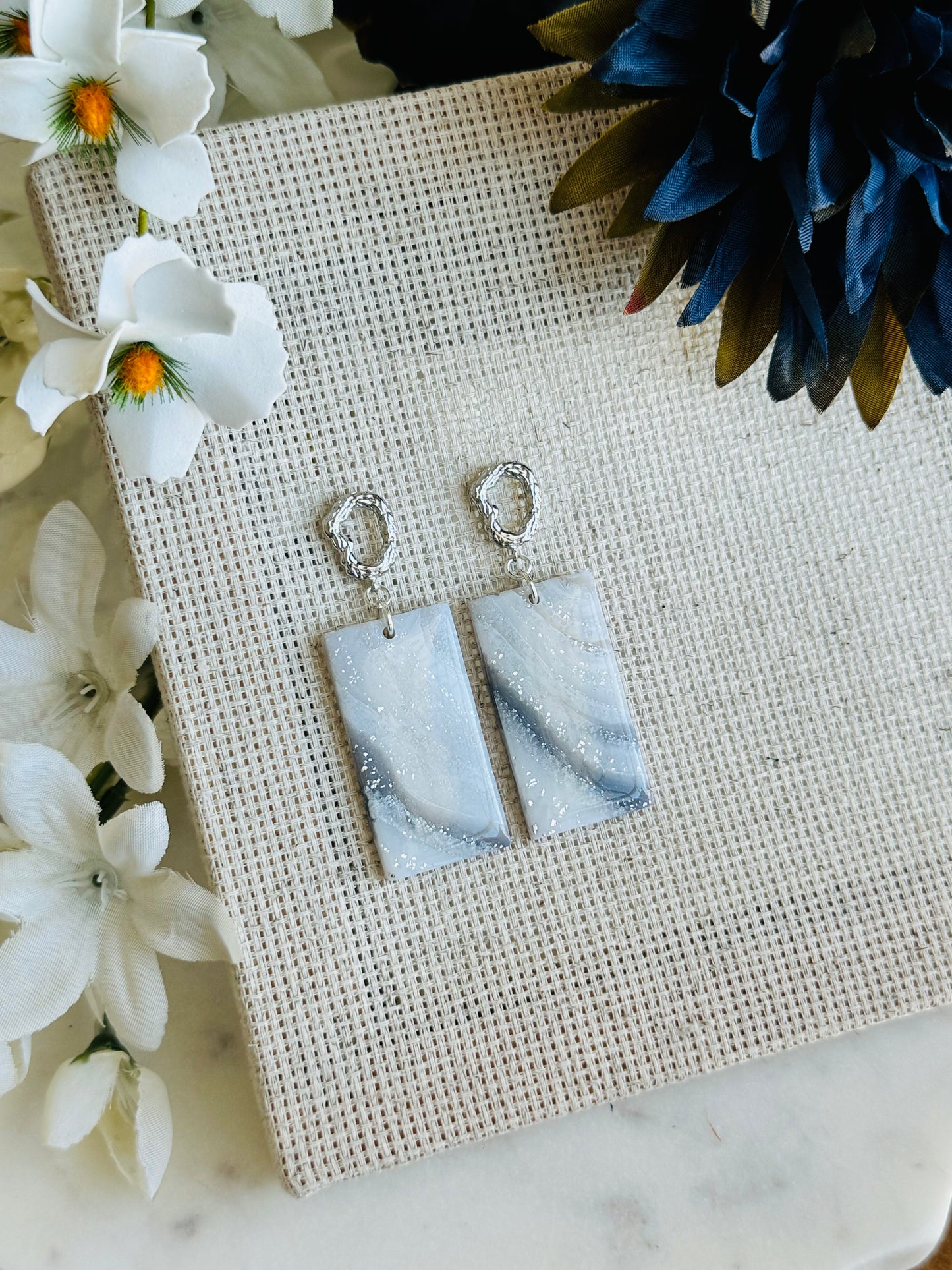 Ice Agate - Large Rectangle Earring