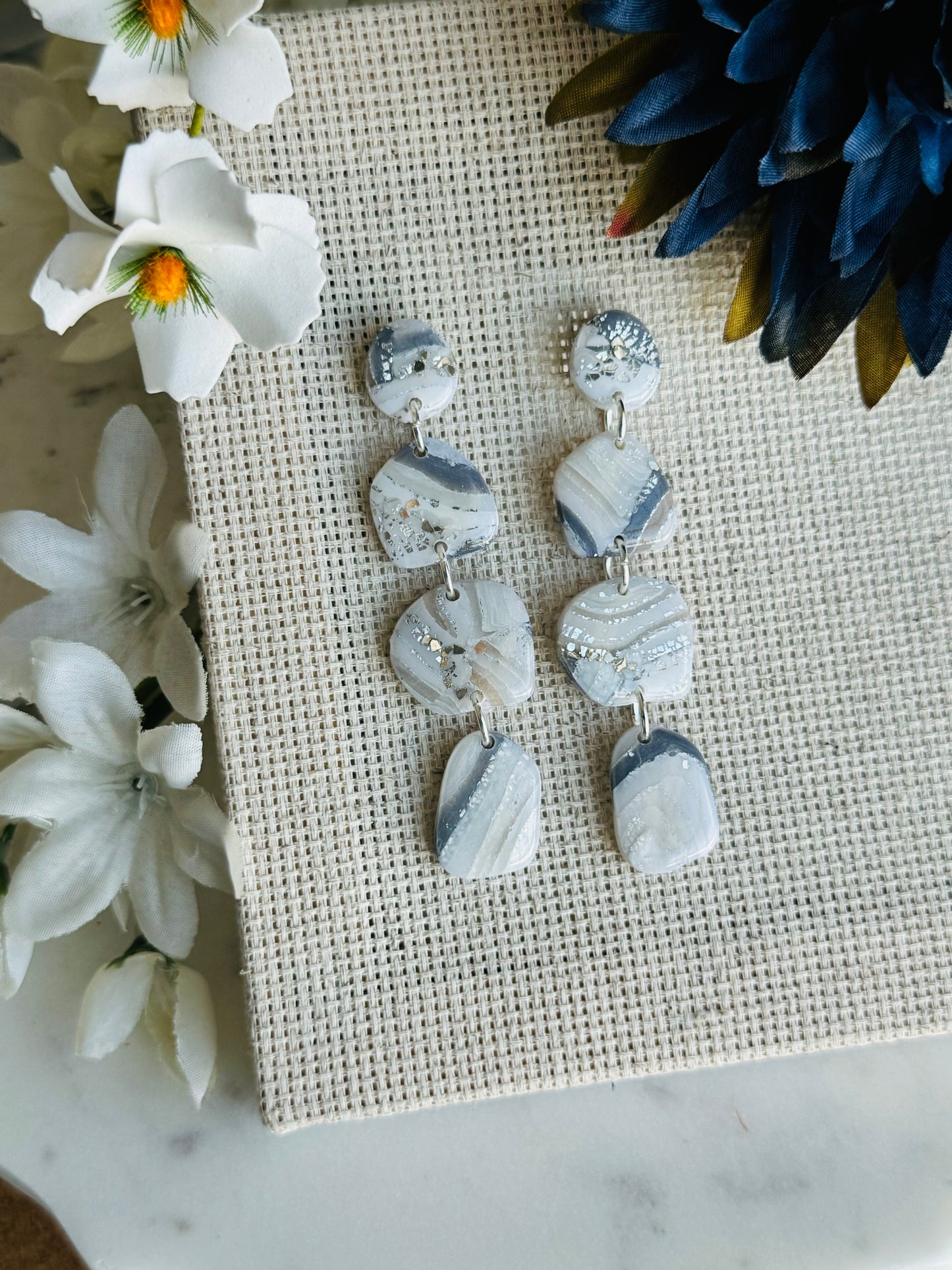 Ice Agate - 4-Piece Pebble Earring