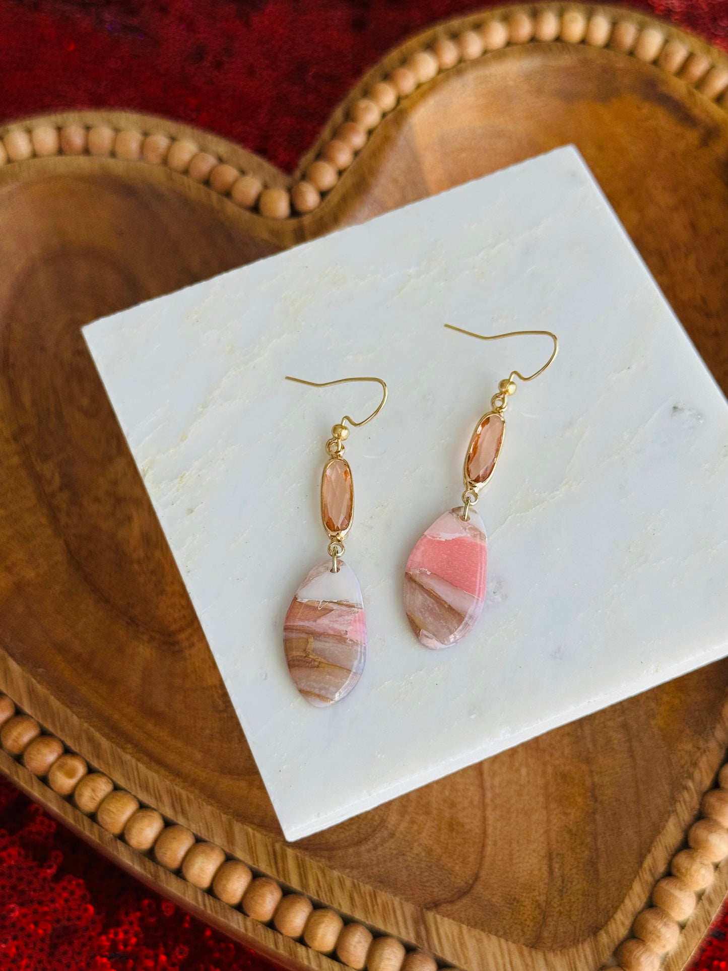 Pink Winter Marble - Oblong Pebble and Oval Gem