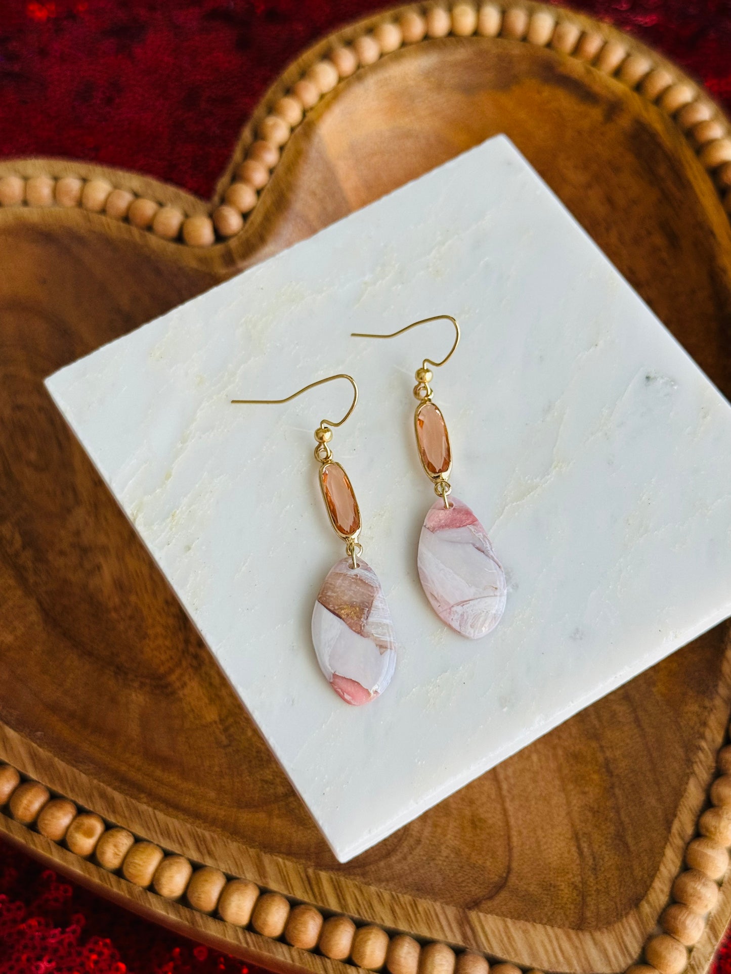 Pink Winter Marble - Oblong Pebble and Oval Gem