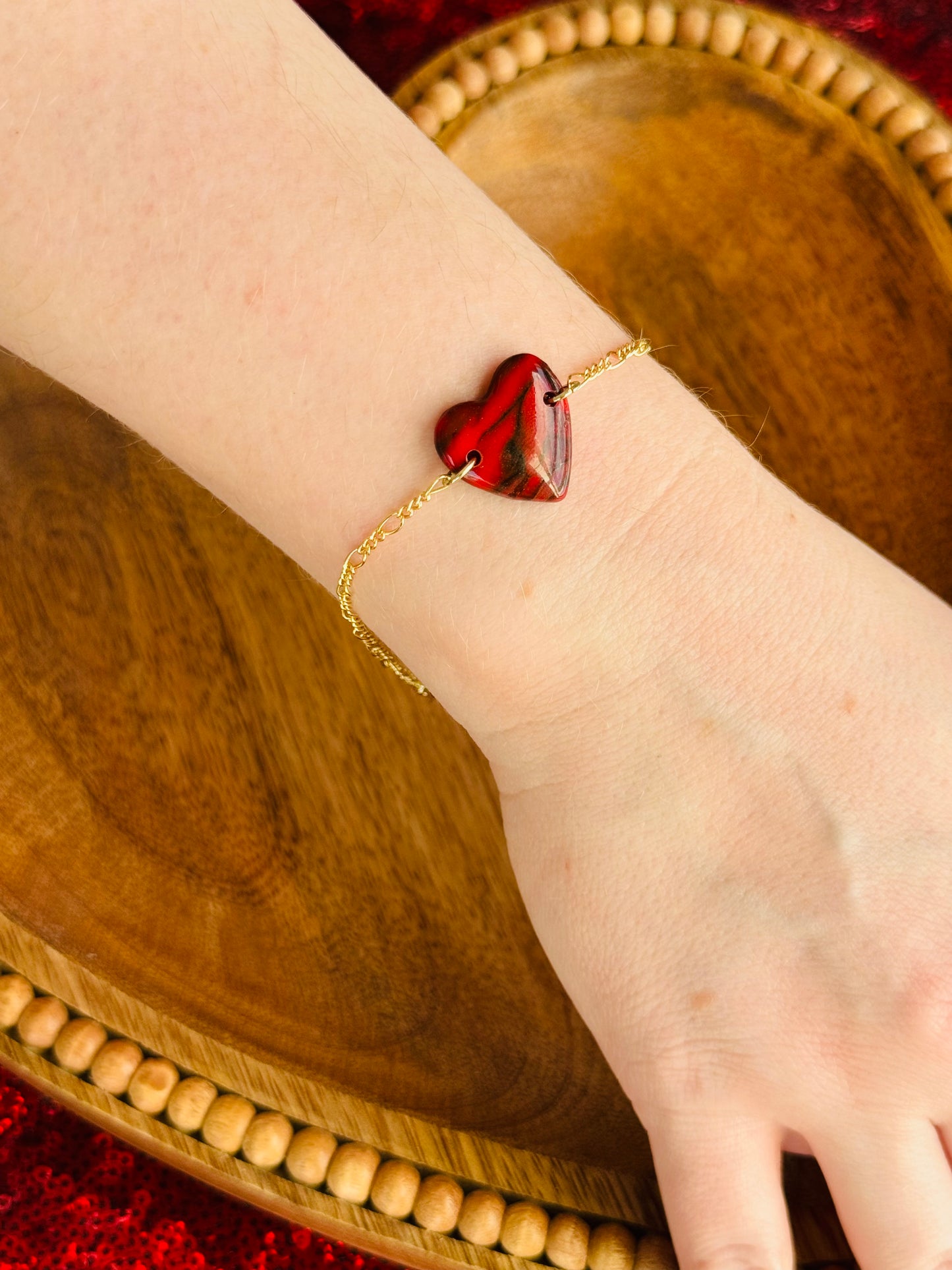 Red Jasper - Heart Bracelet