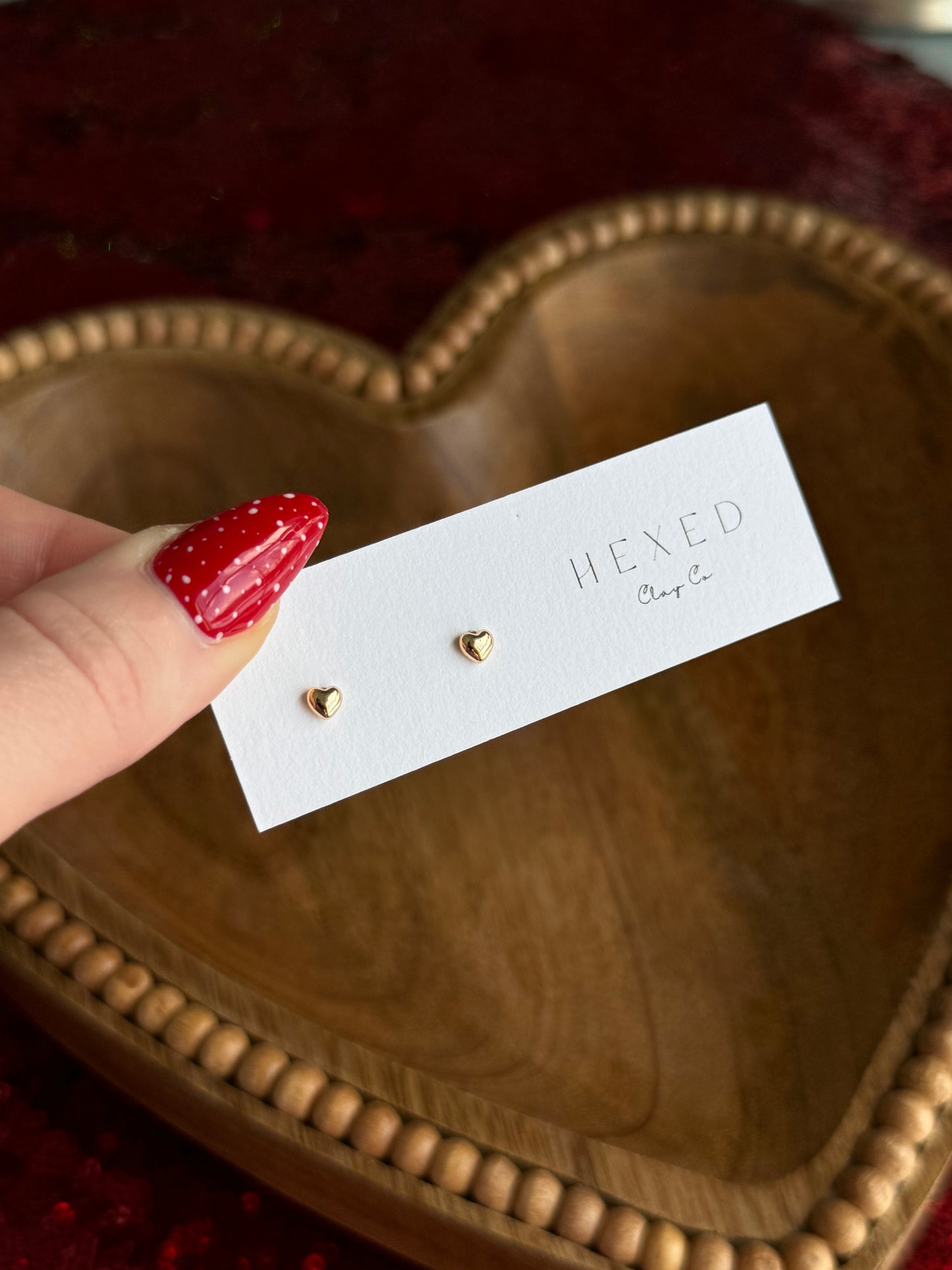 Valentines - Tiny Metal Heart Studs
