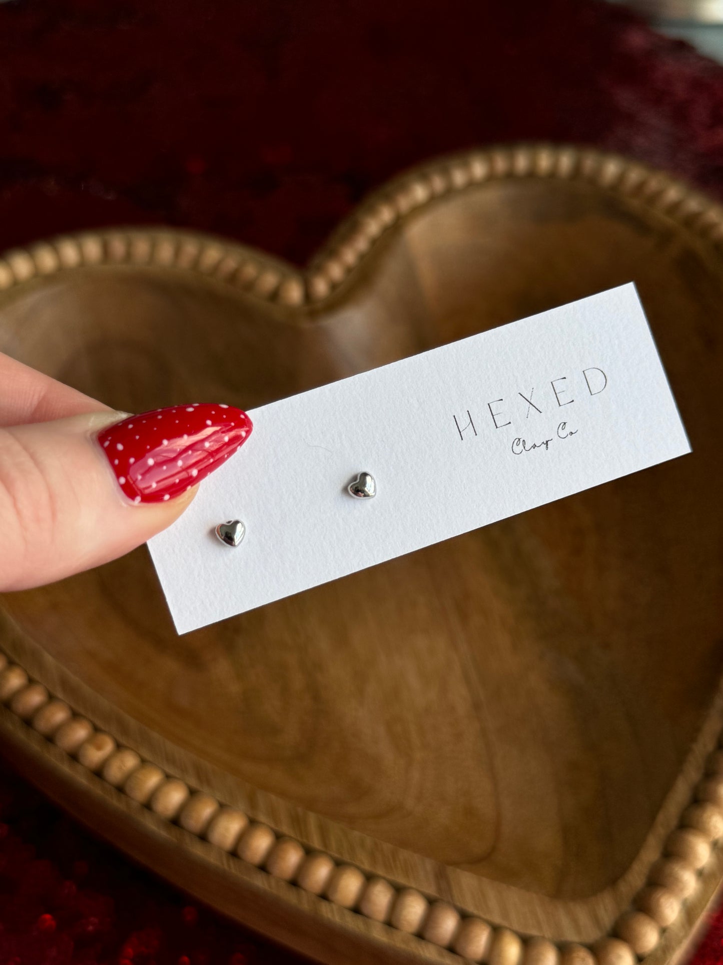 Valentines - Tiny Metal Heart Studs