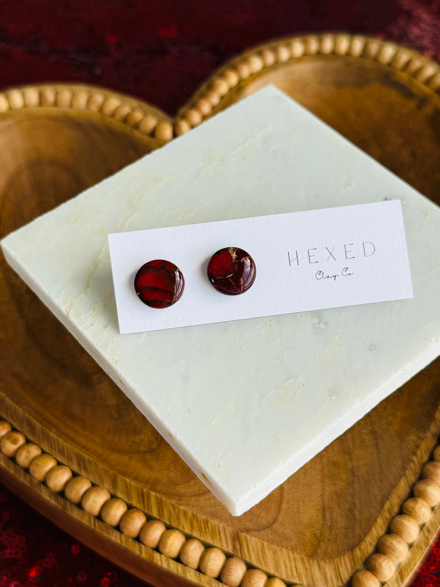 Red Jasper - Round Studs