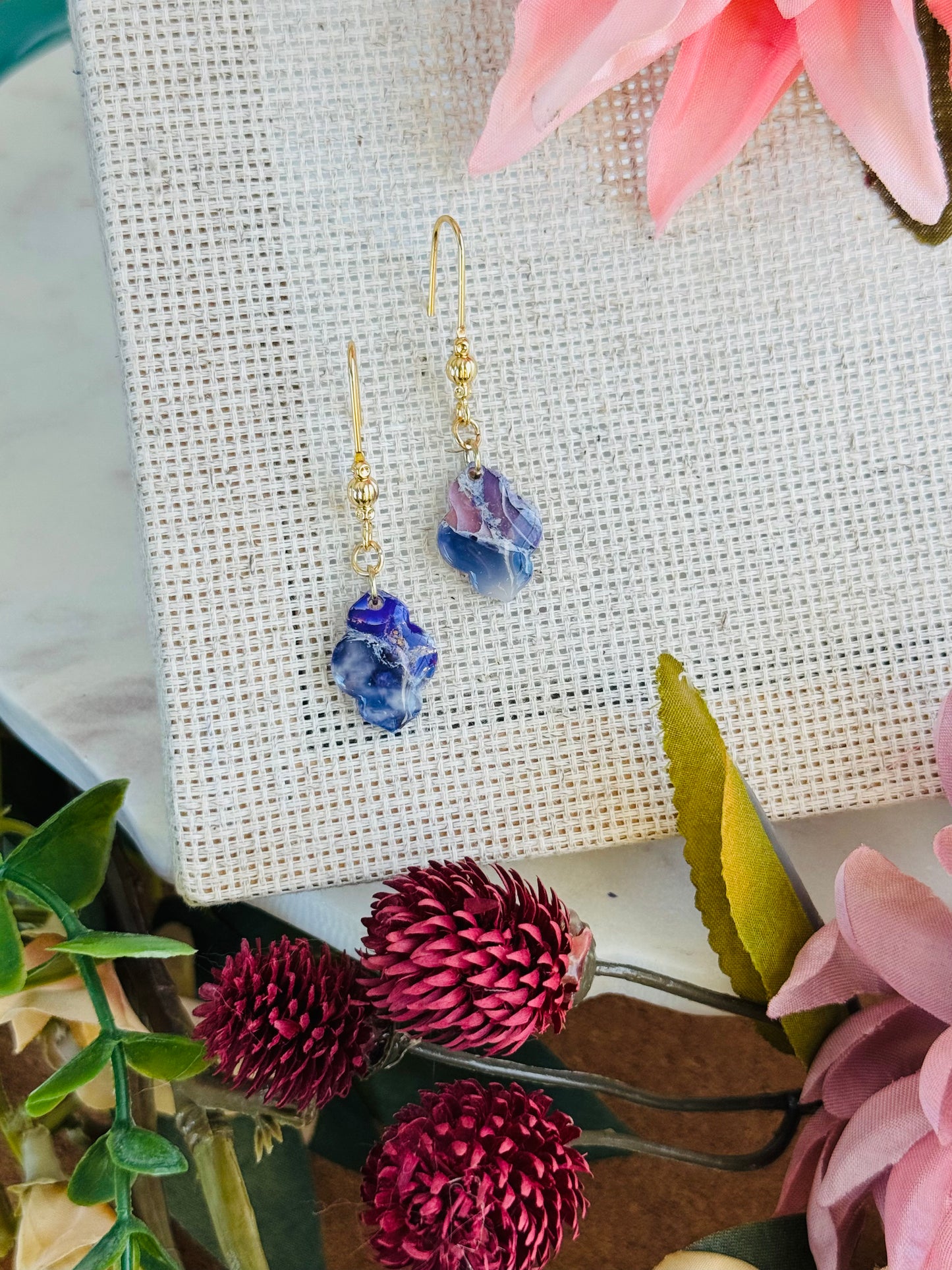 Purple Haze Marble - Small Moroccan Drop Earring