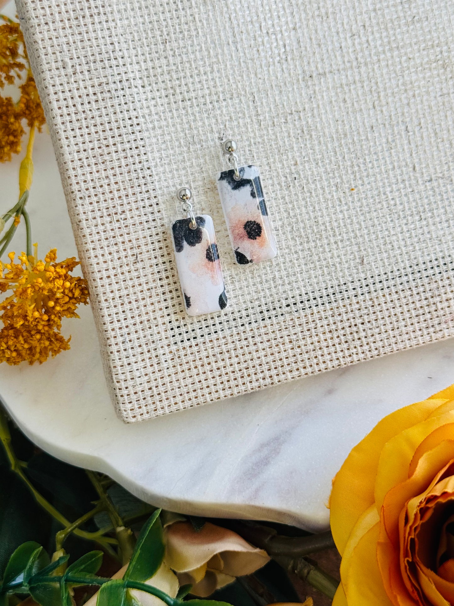 Spring Florals - Floral small rectangle & ball post