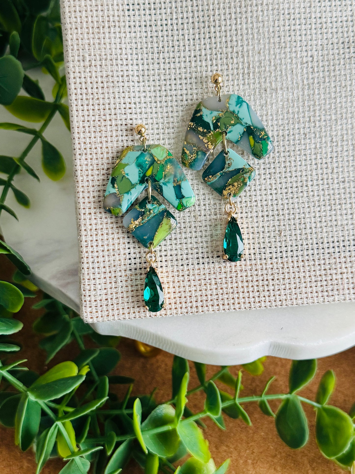 Green & Gold - Marbled Boomerang Duo