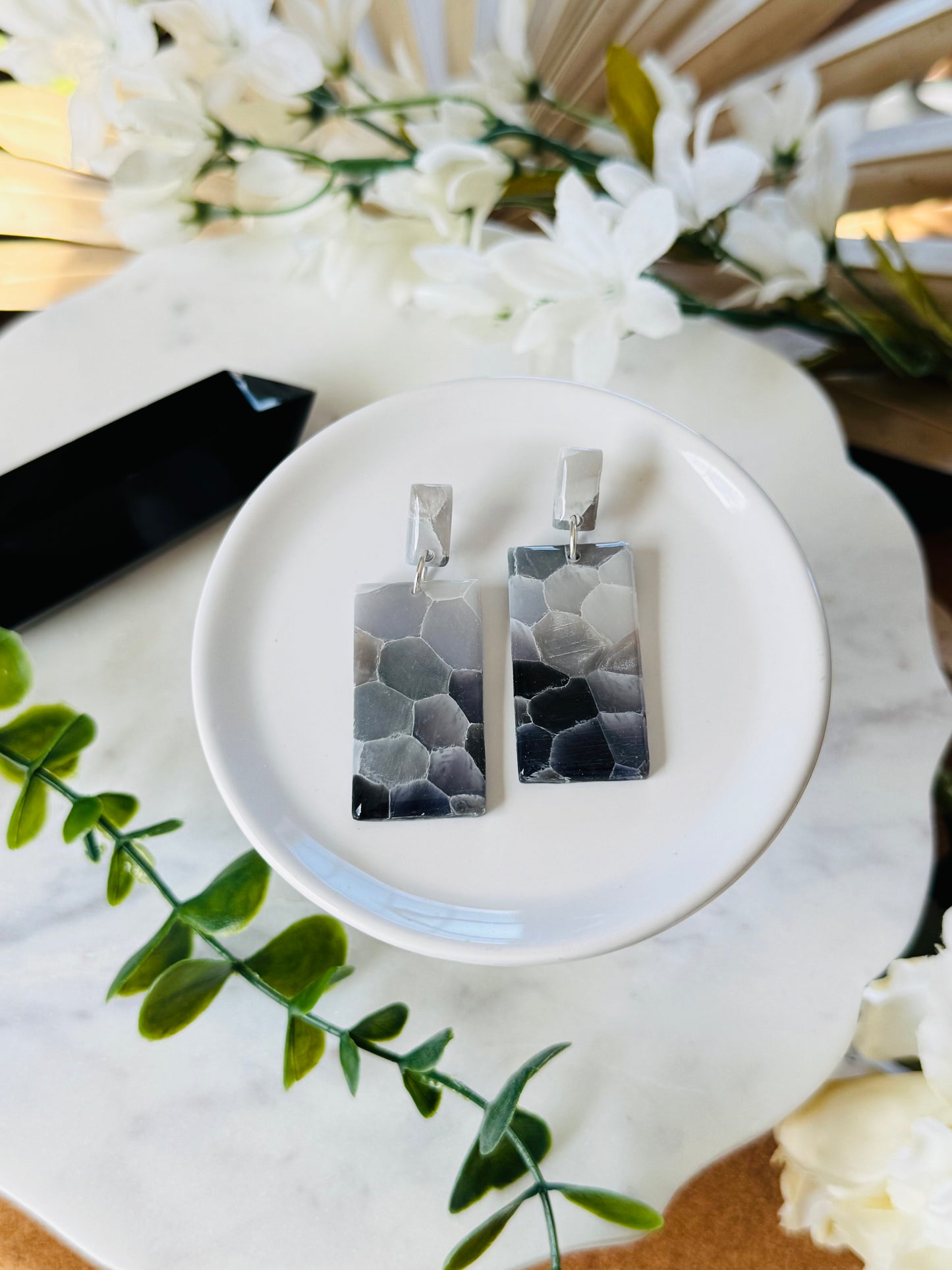 Dark Moon Stained Glass - Large Rectangle Duo