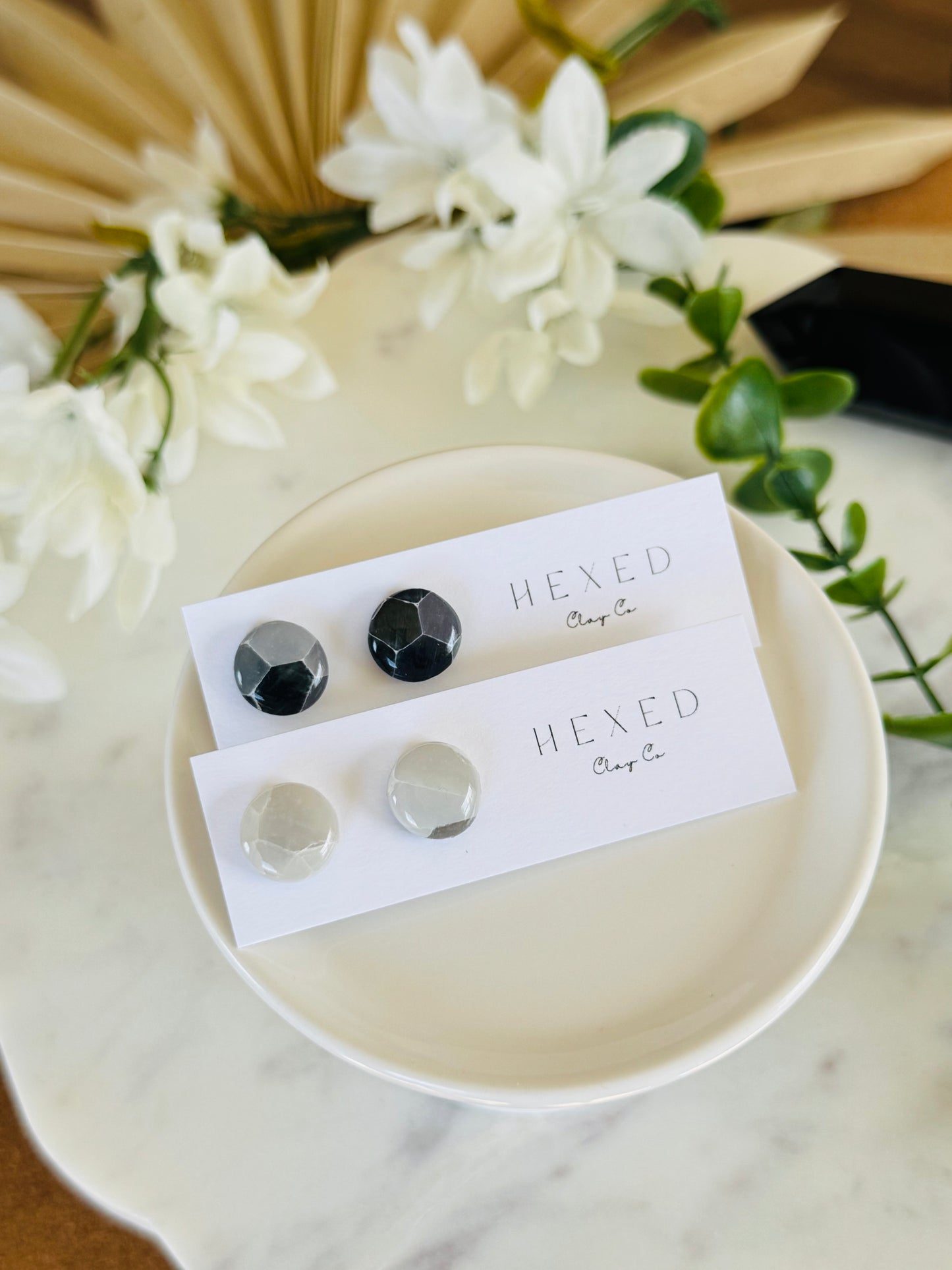 Dark Moon Stained Glass - Round Stud