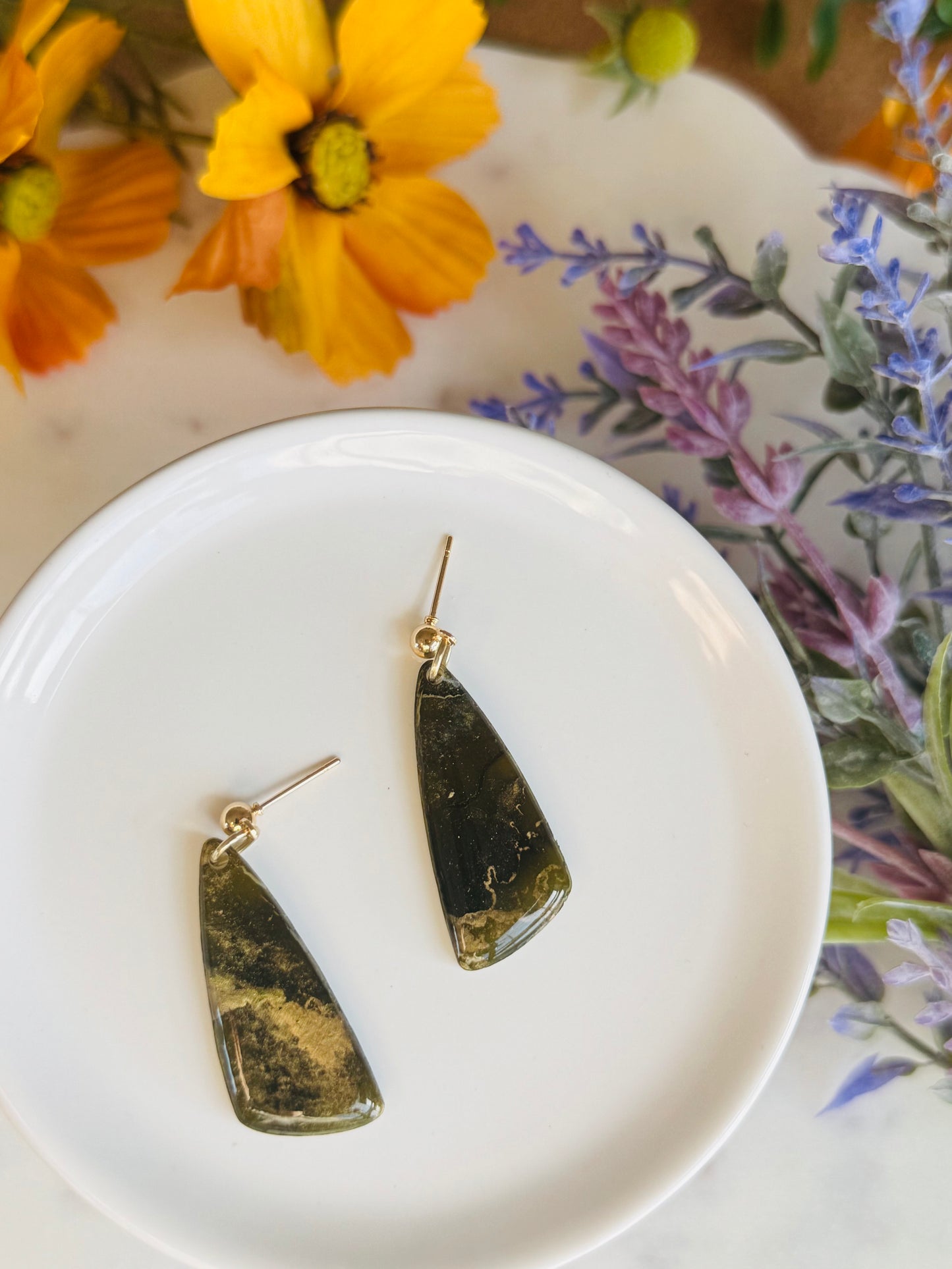 Moss Alcohol Ink - Abstract Triangles