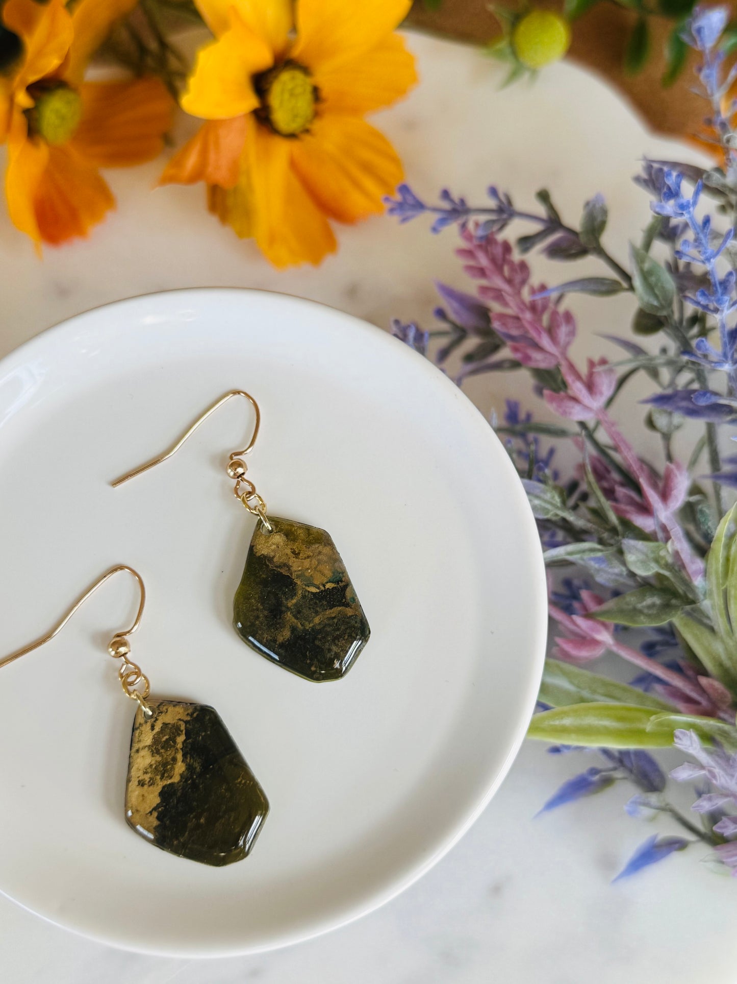 Moss Alcohol Ink - Abstract Gemstone