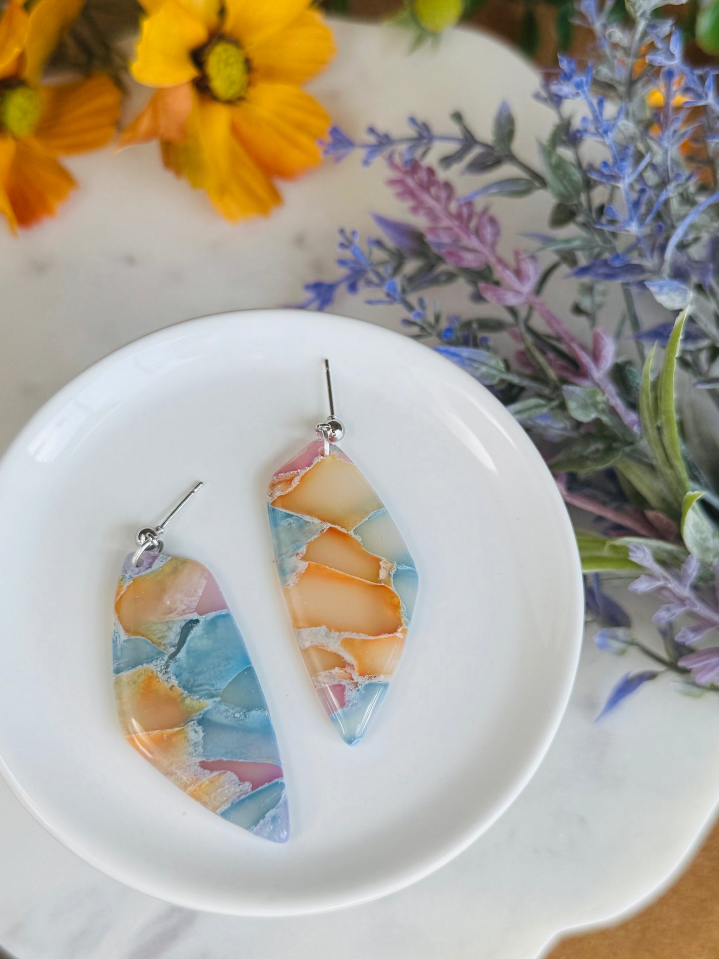 Pastel Marble - Large Organic Pebble