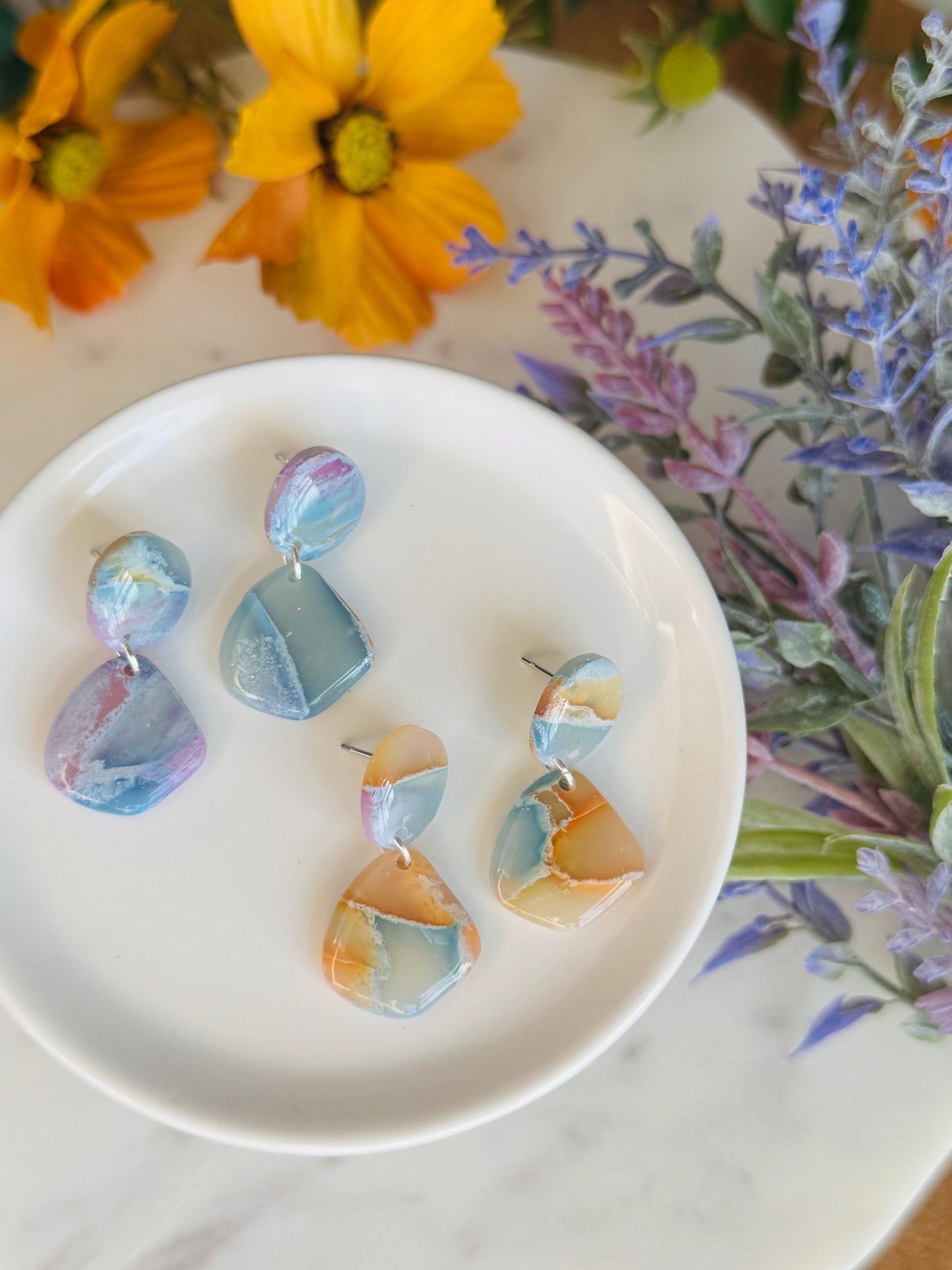 Pastel Marble - Small Pebble Duo