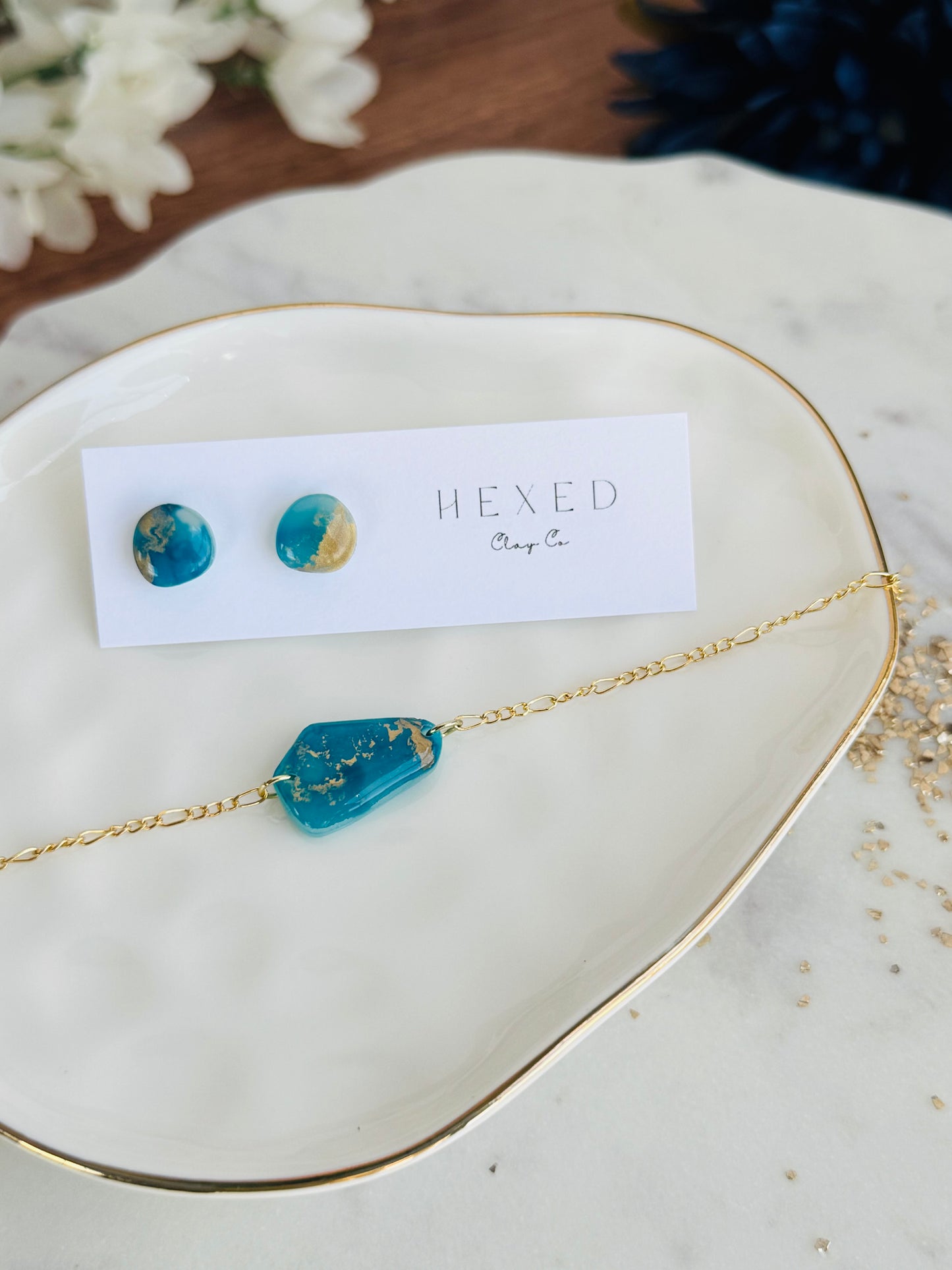 Dark Blue Ink - Bracelets & Stud Sets