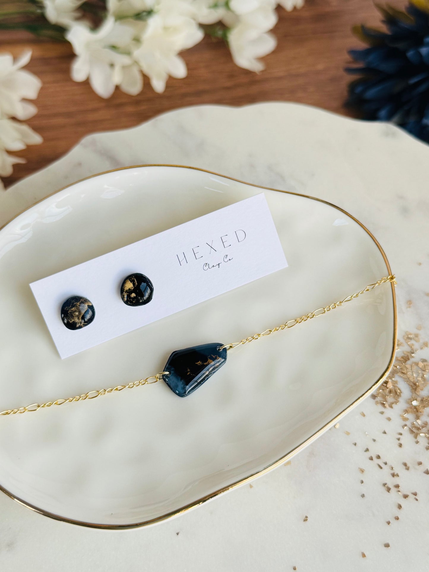Dark Blue Ink - Bracelets & Stud Sets