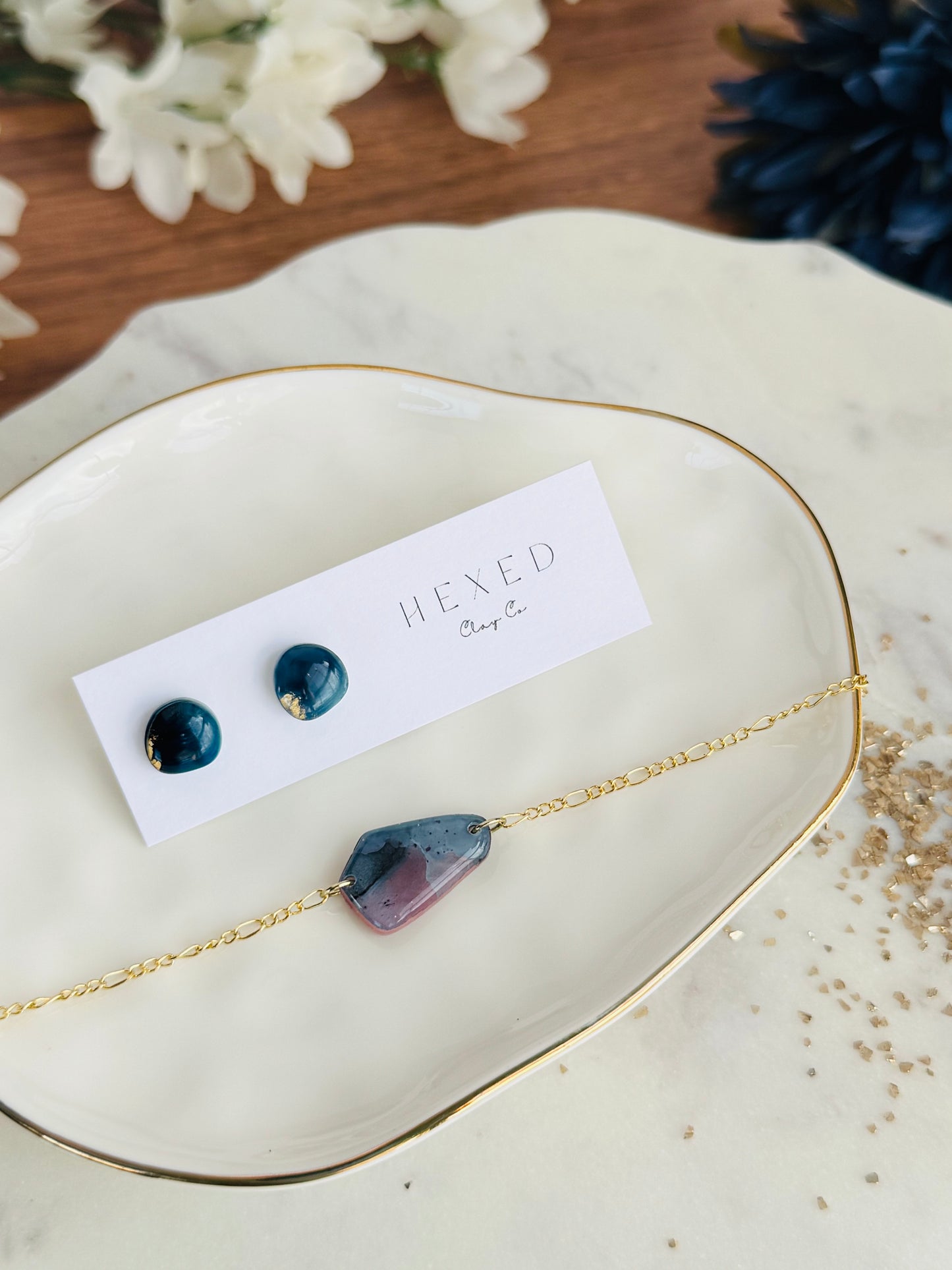 Dark Blue Ink - Bracelets & Stud Sets