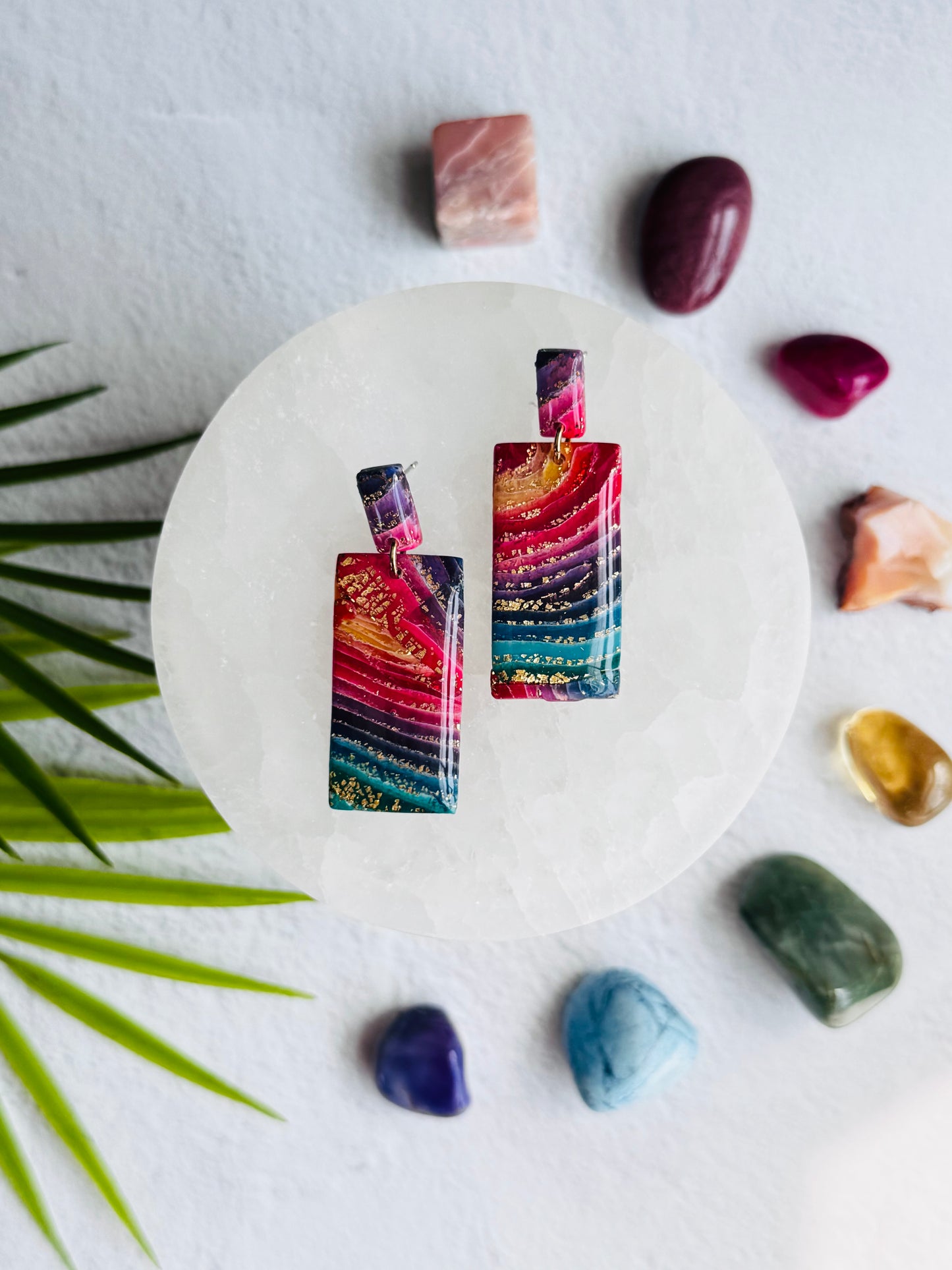 Rainbow Agate - Large Rectangle Duo