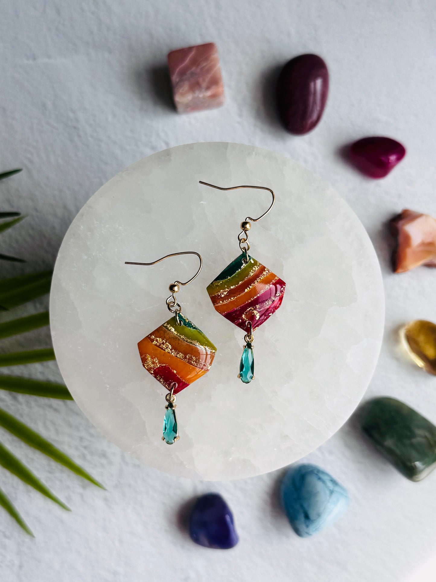 Rainbow Agate - Gemstone Cut Pebble & Gem Drop