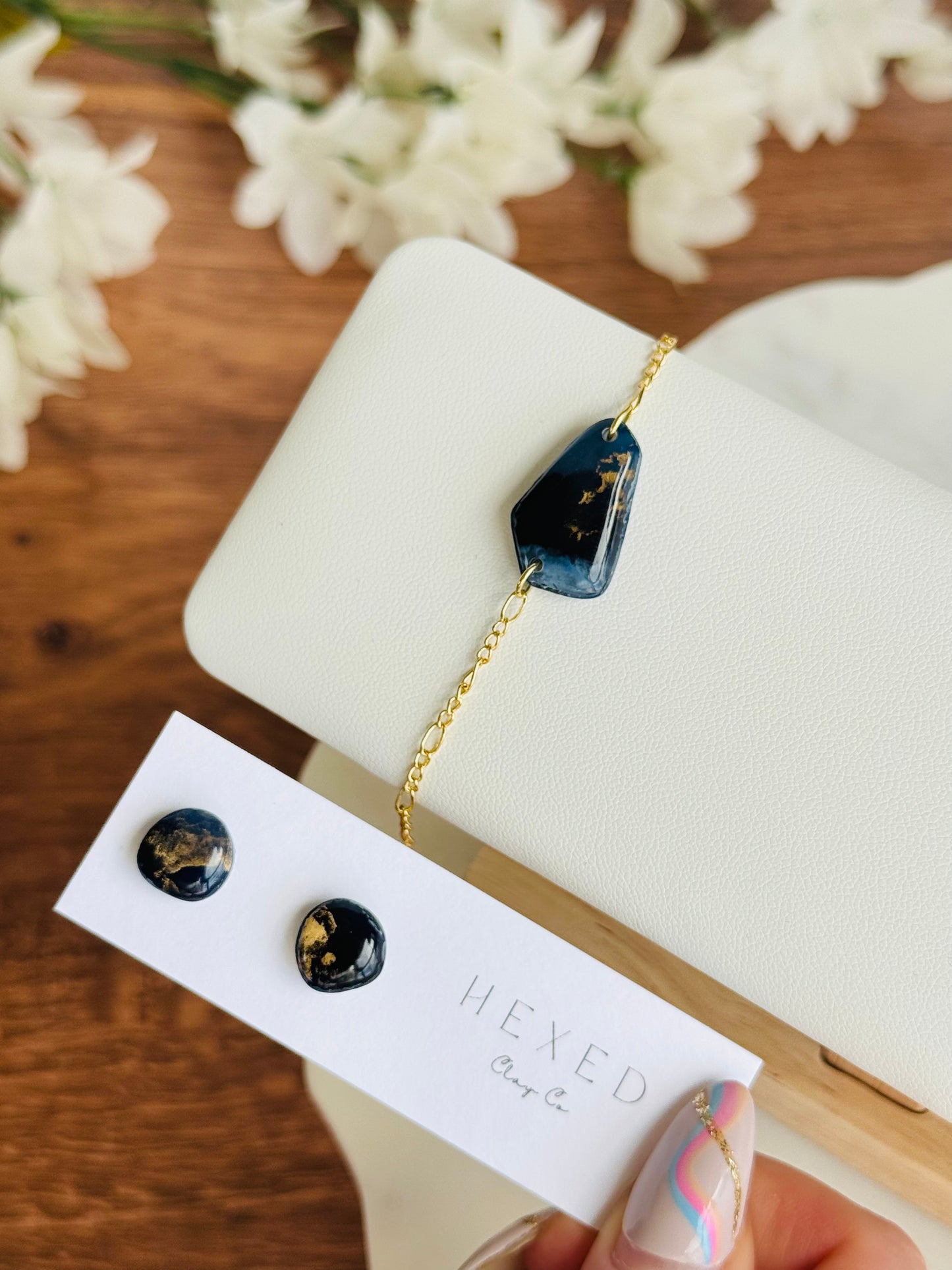 Dark Blue Ink - Bracelets & Stud Sets