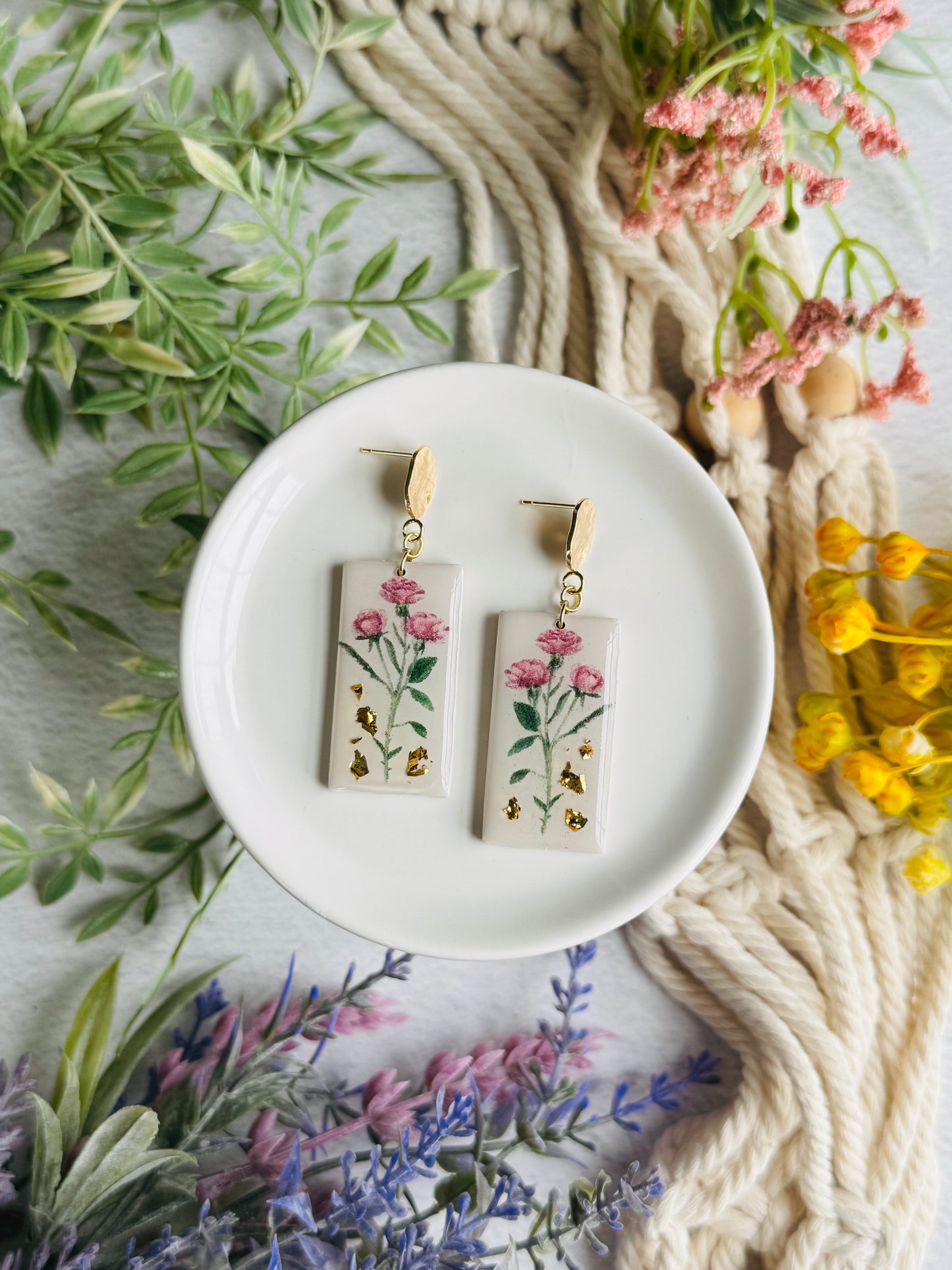 Birth Flower Earring - June Rose