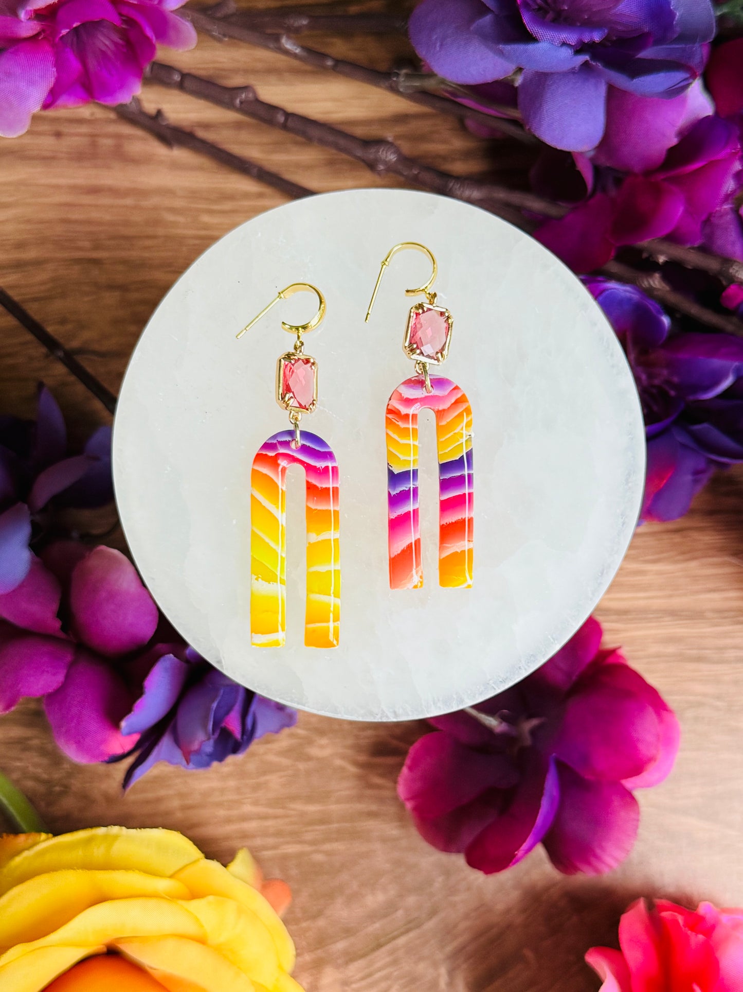 Sunset Vibes - Gem & Arch Dangles