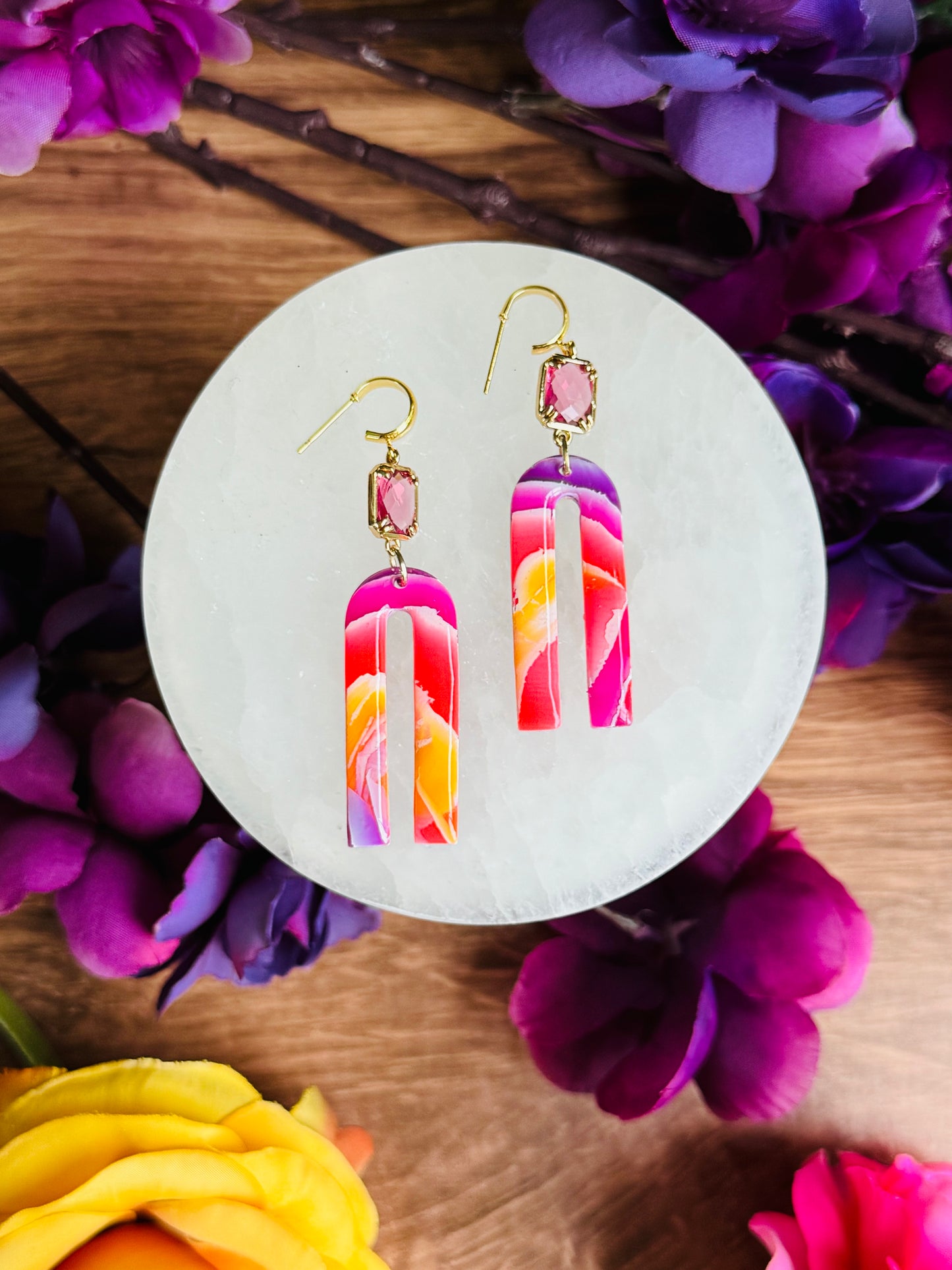 Sunset Vibes - Gem & Arch Dangles