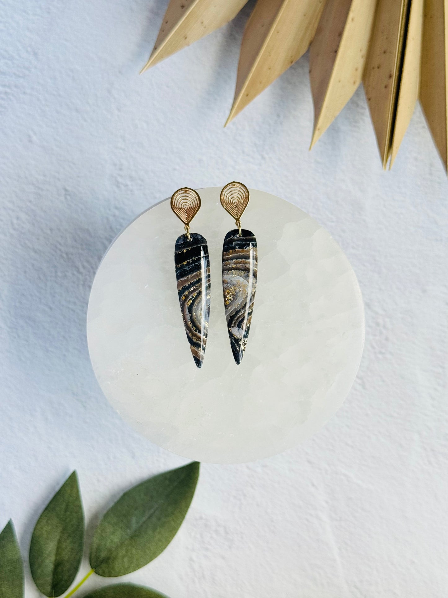 Black Agate Summer - "Elara" Earrings
