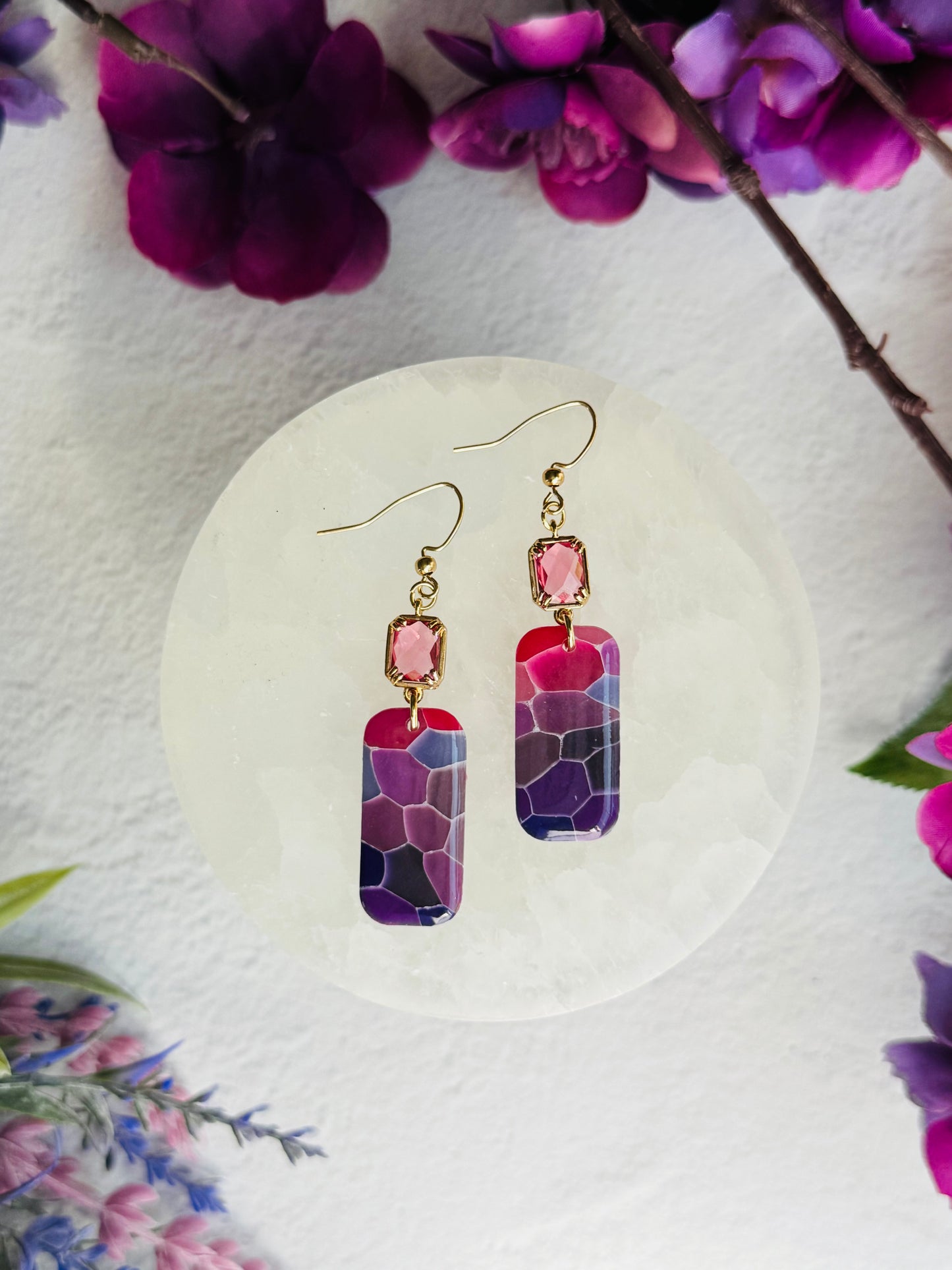 Purple "Stained Glass - Rounded Rectangle & Gem