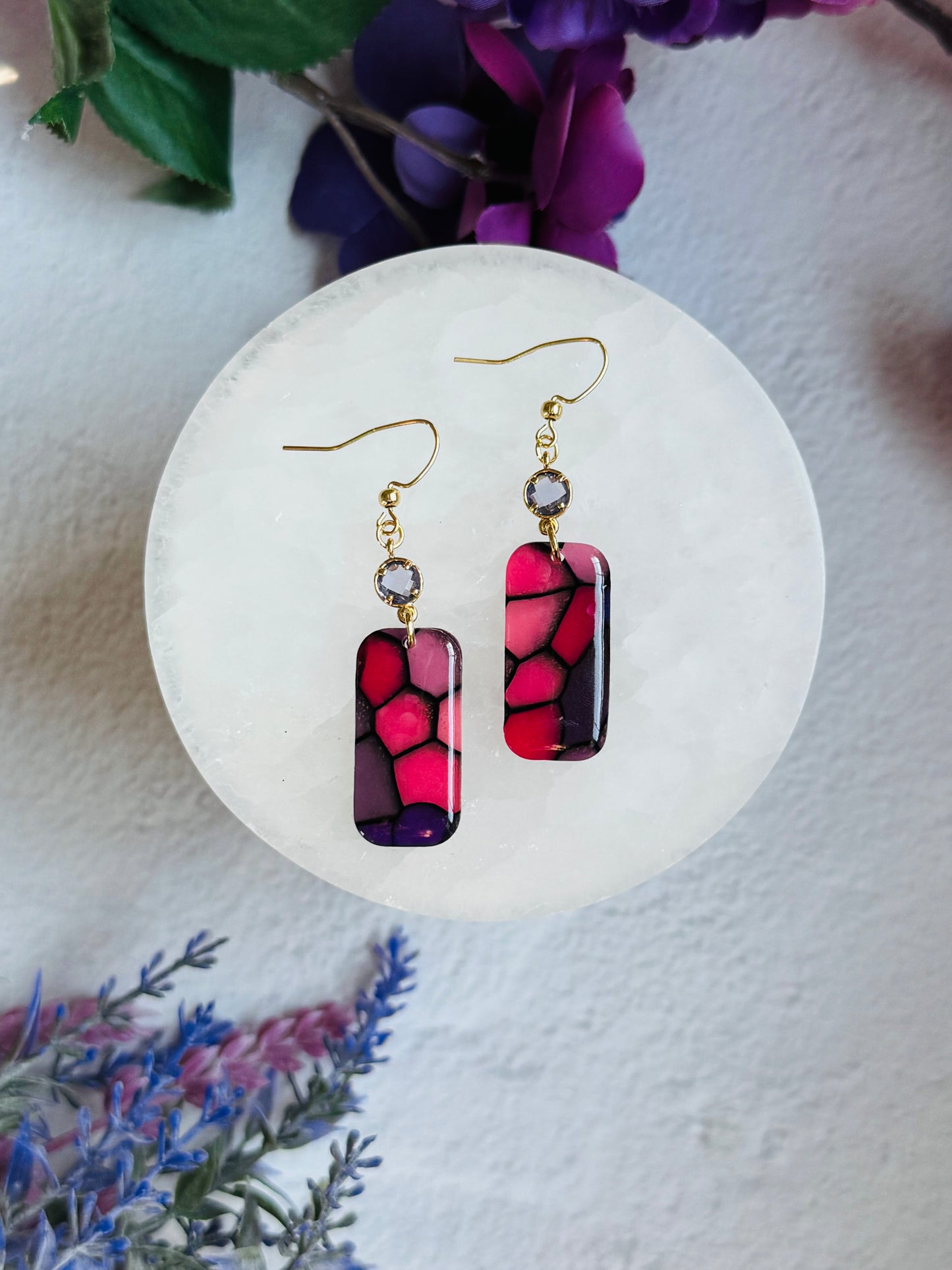 Purple "Stained Glass - Rounded Rectangle & Gem