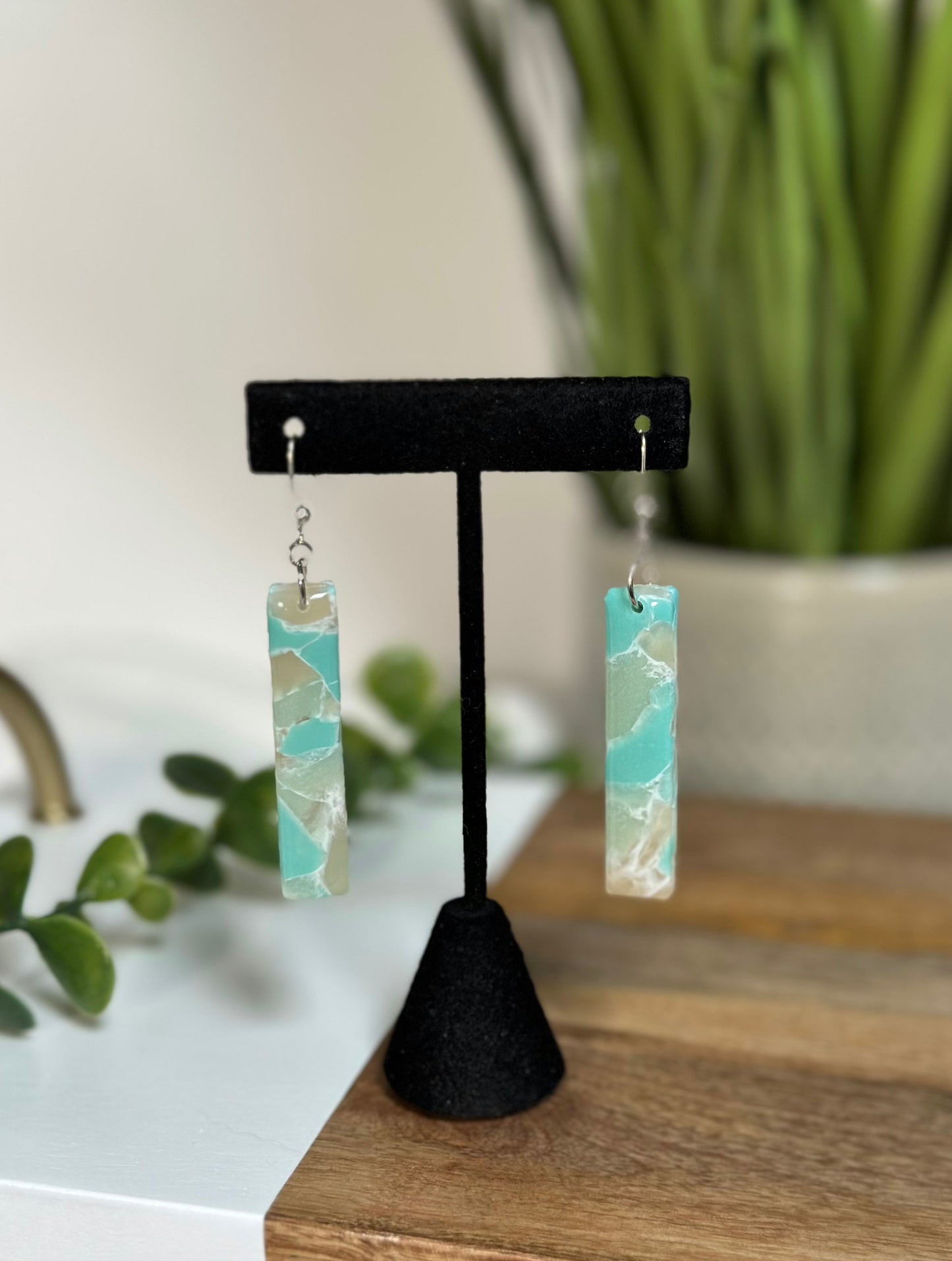 Seaglass | Long Rectangle Dangle