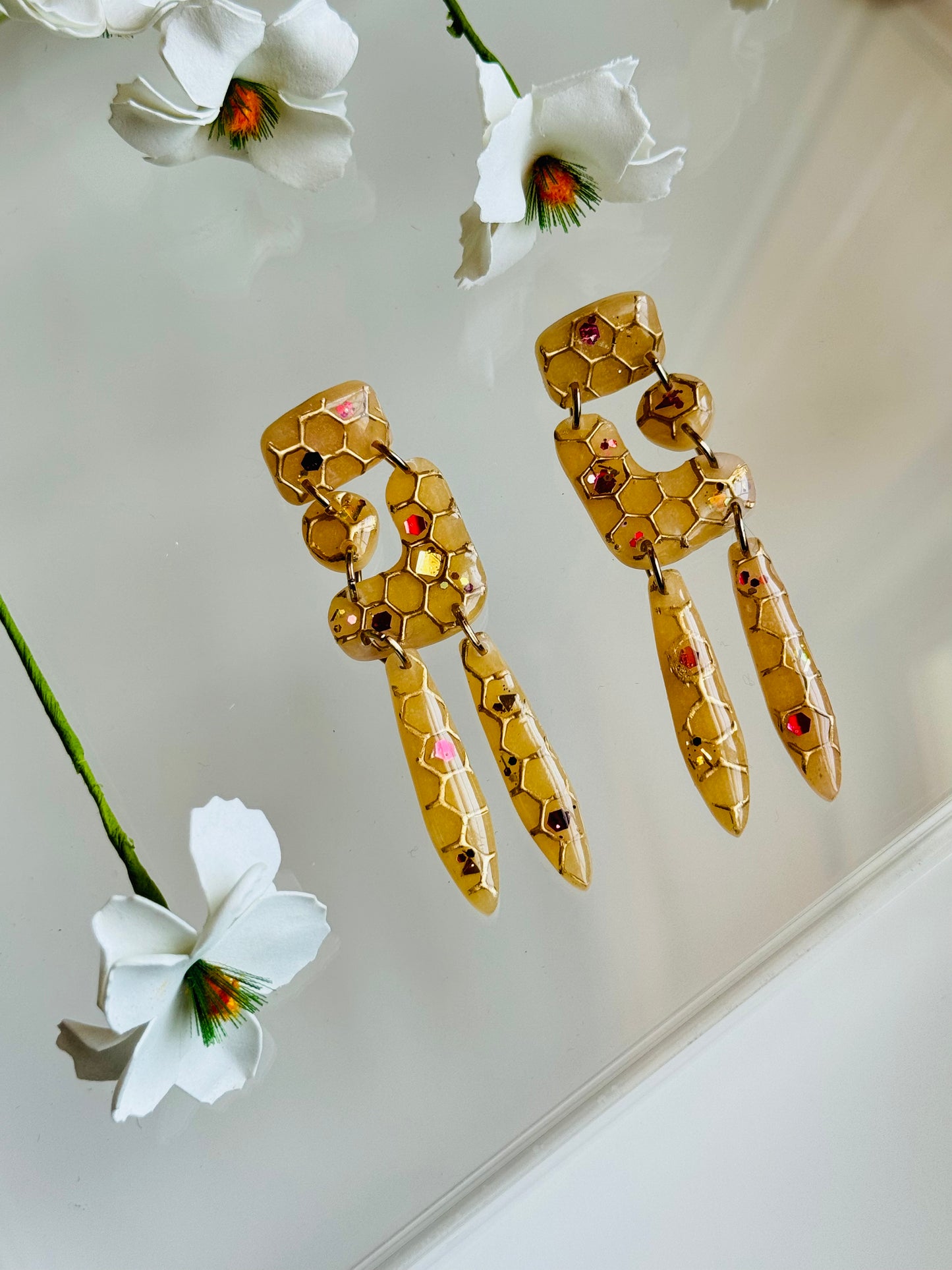 Bees - Honeycomb Sparkle 5-Piece "Zia" Earring