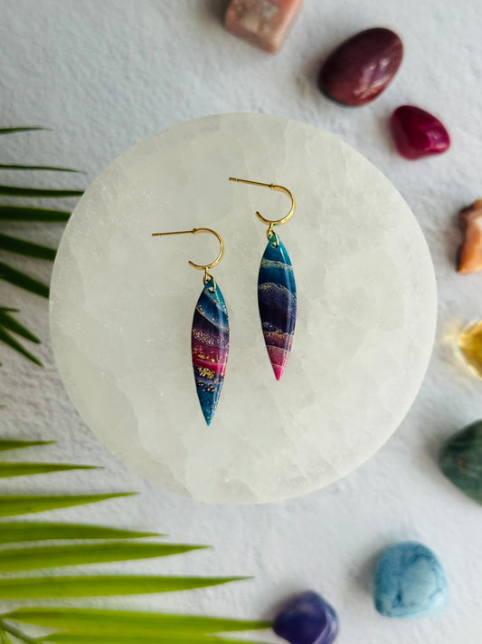 Rainbow Agate - Pointy Dagger & Cuff Post