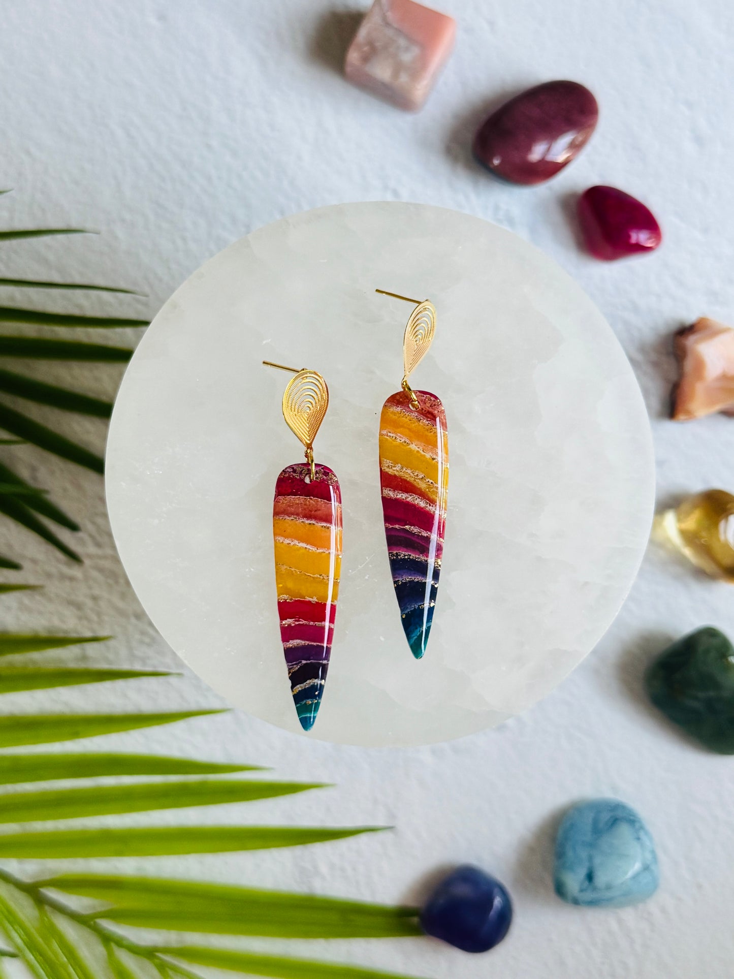 Rainbow Agate - "Elara" Earring