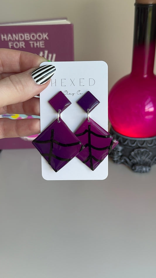 Beetlejuice - Purple/Pink Spiderweb Square Duo