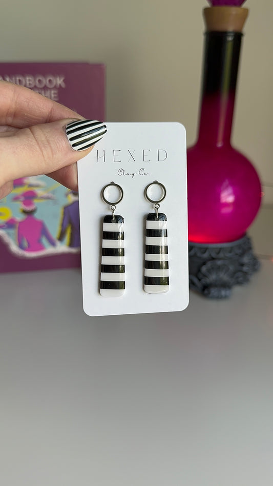 Beetlejuice - Striped Tapered Rectangle Earring