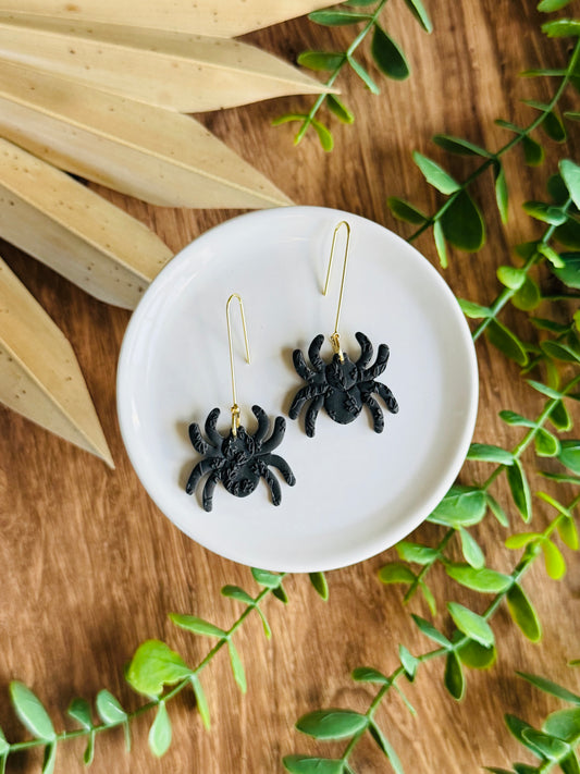 Soft & Spooky - Black Floral Texture Spiders