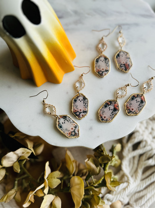 Ghosties - Vintage Frame & Charm Earring