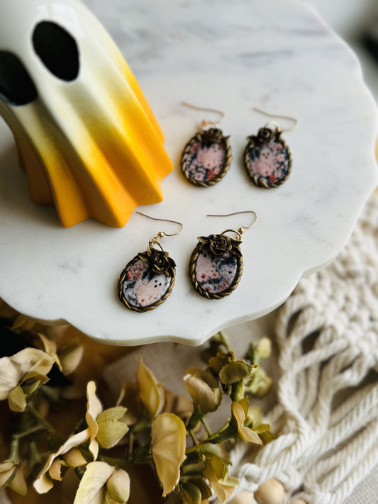 Ghosties - Vintage Bronze Frame Earrings