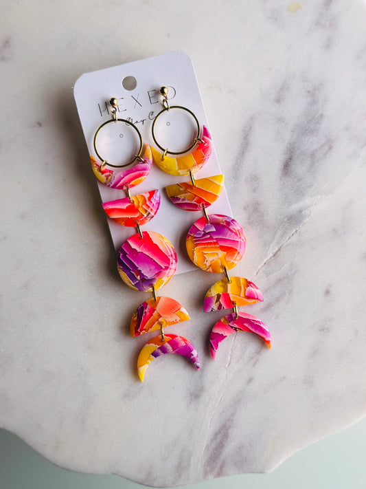 Summer Sunset Vibes - Moon Phase Earrings