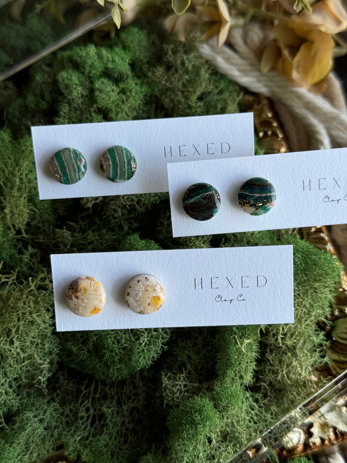 Earth Agate - Round Studs