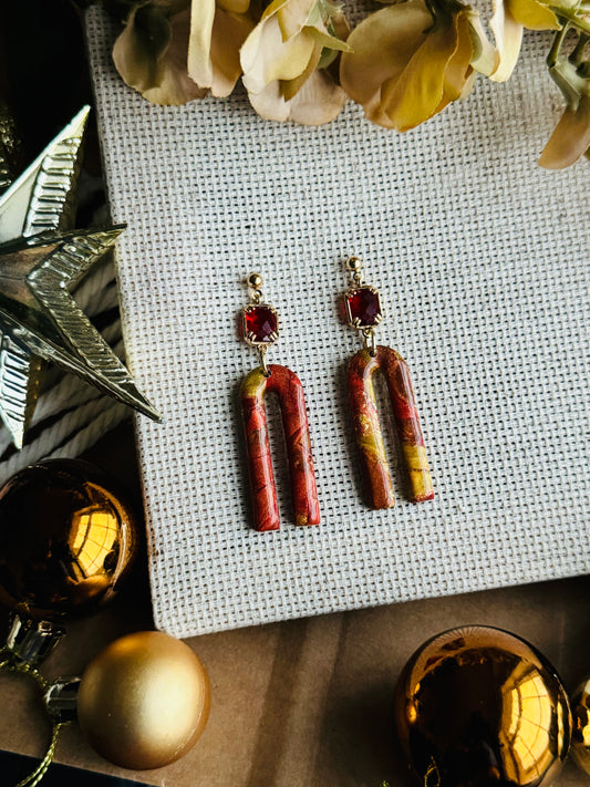 Holiday - Metallic Marble Arch Earring